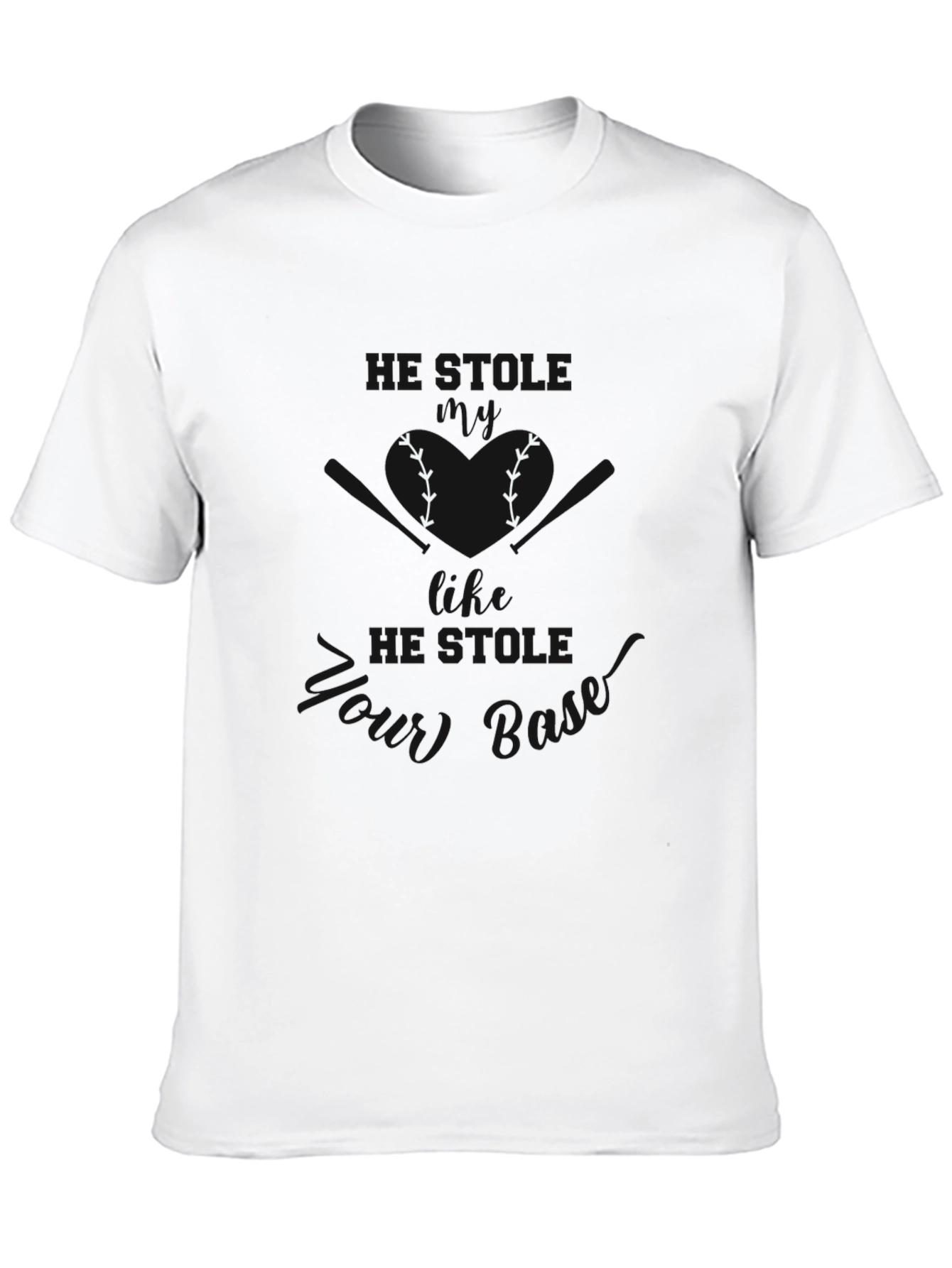 He Stole My Heart Baseball Graphic T-Shirt