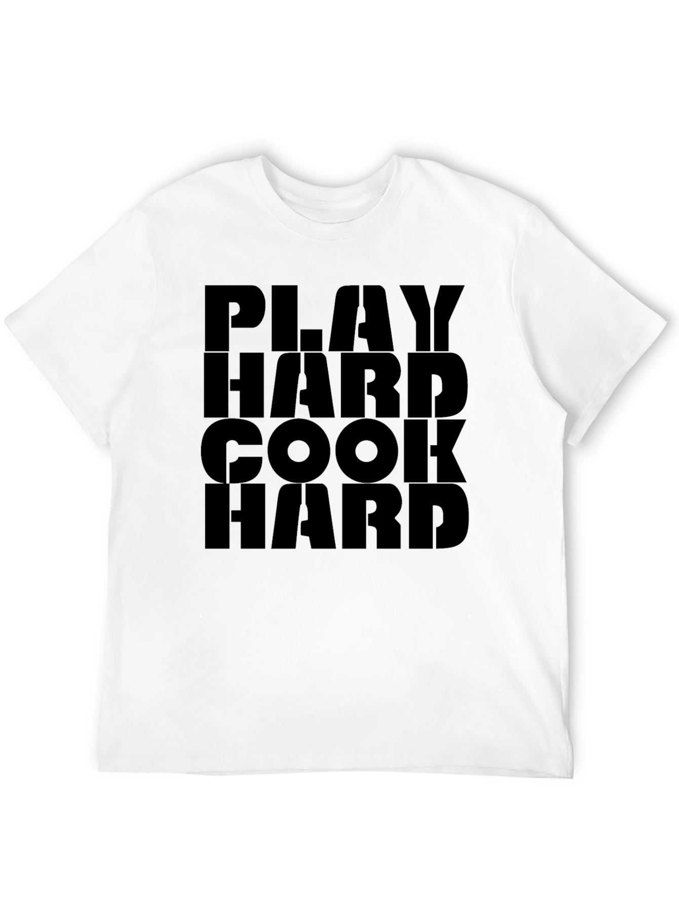 Play Hard Cook Hard Black Graphic Tee