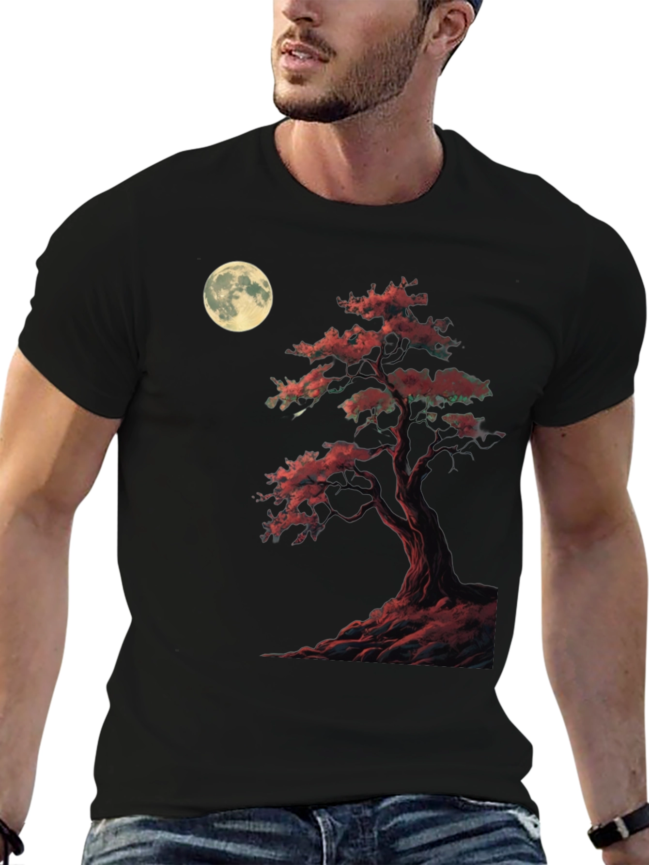 Moonlit Bonsai T-Shirt - Unique Graphic Tee