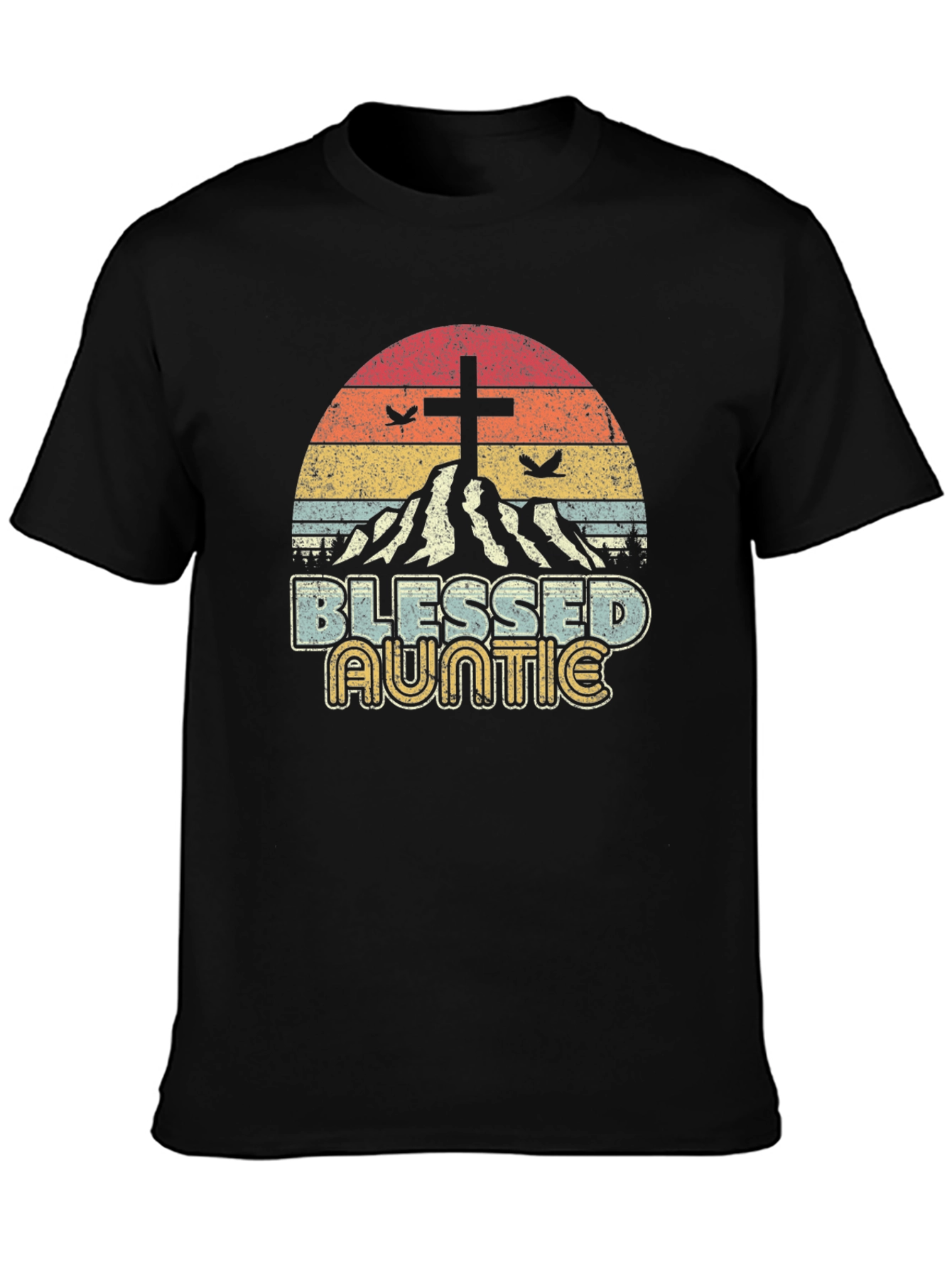 Blessed Auntie Graphic Tee - Christian Mountain Design