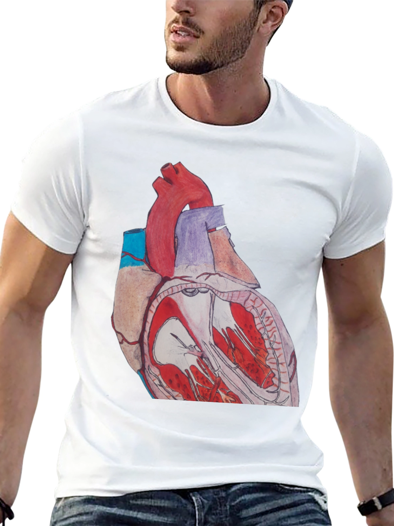 Anatomical Heart Graphic Tee - Black
