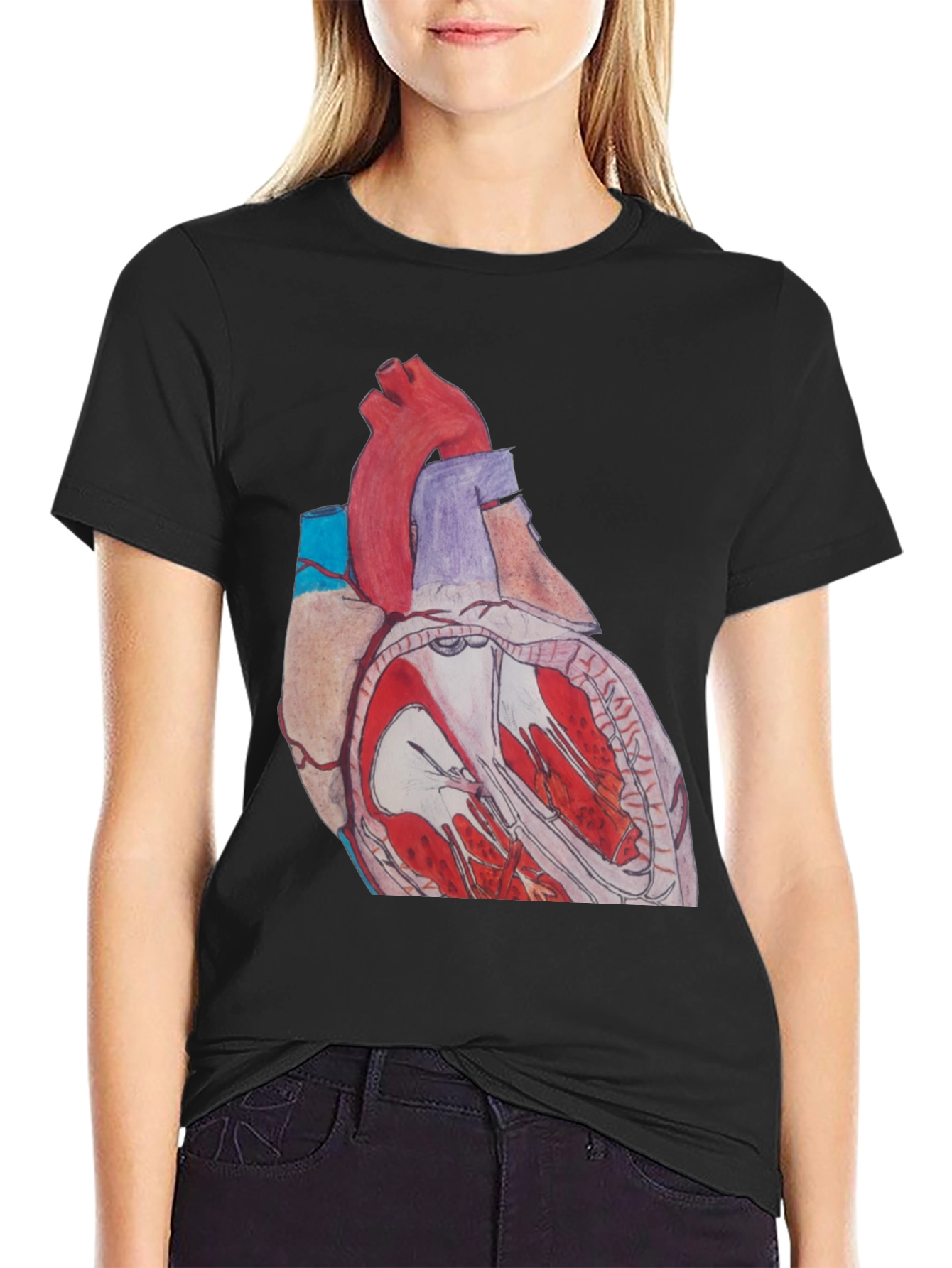 Anatomical Heart Graphic Tee - Black