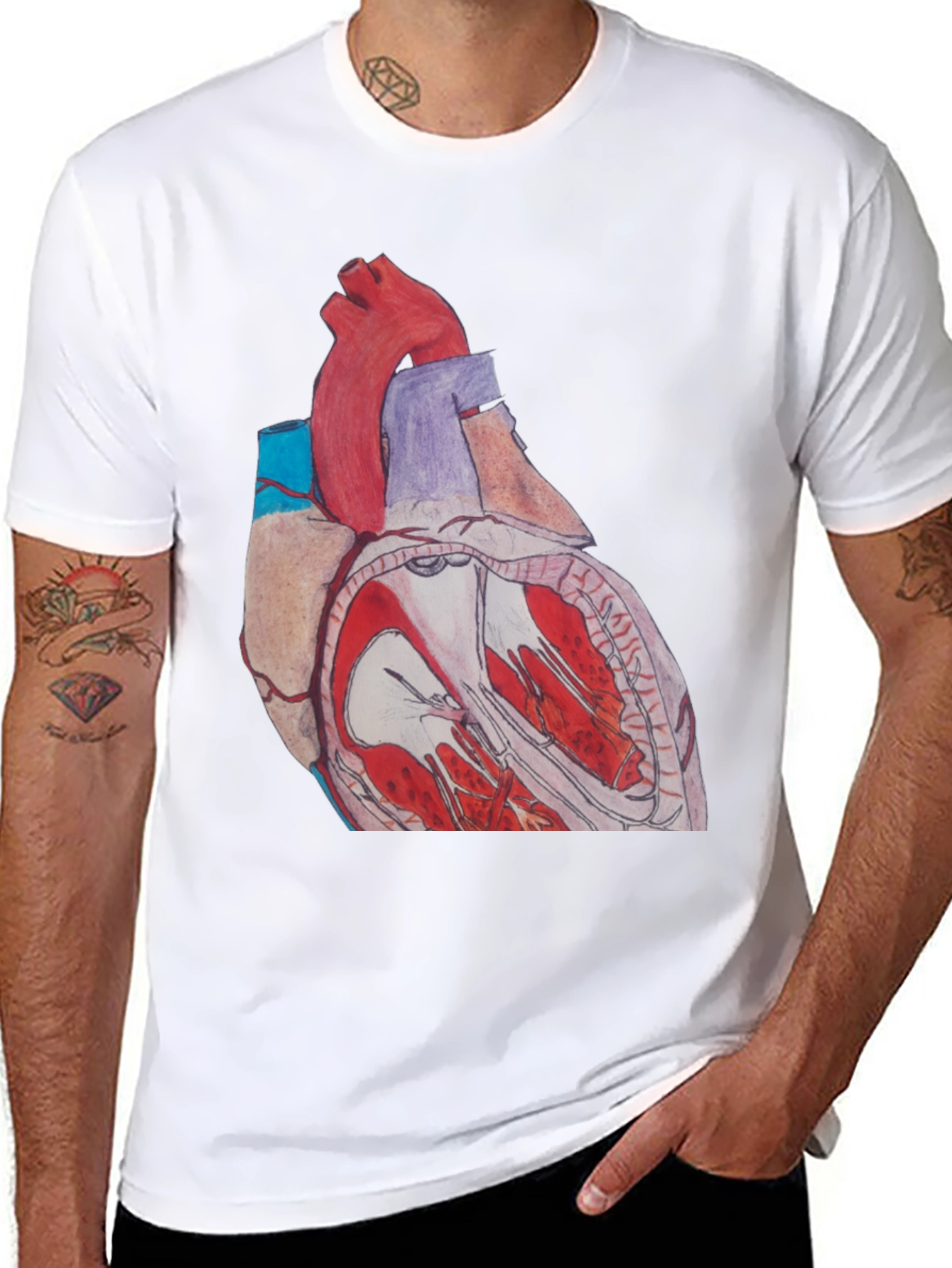 Anatomical Heart Graphic Tee - Black