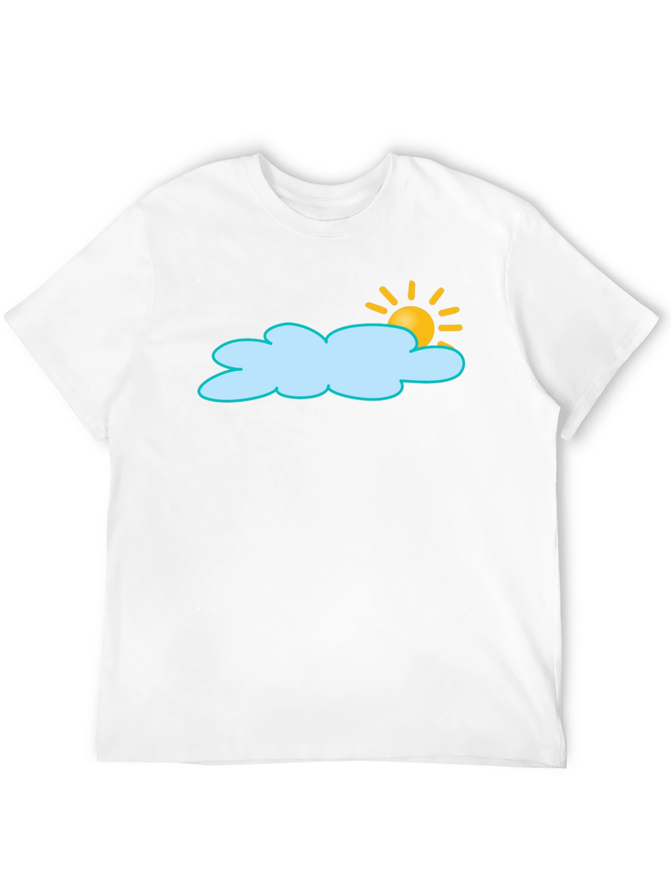 Cloud and Sun Graphic Black T-Shirt