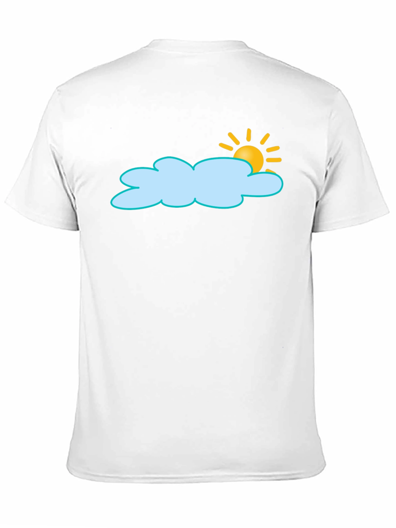 Cloud and Sun Graphic Black T-Shirt