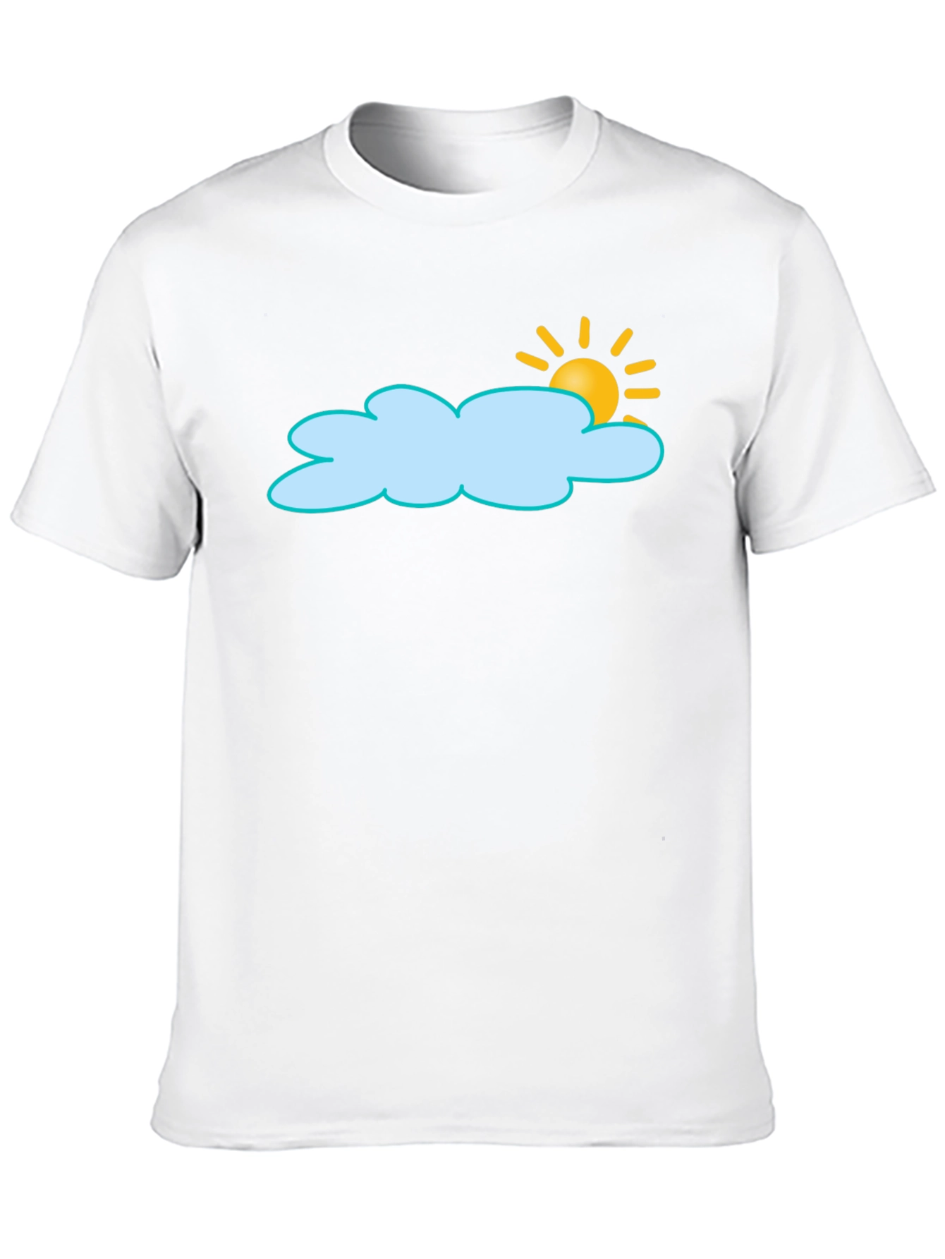 Cloud and Sun Graphic Black T-Shirt