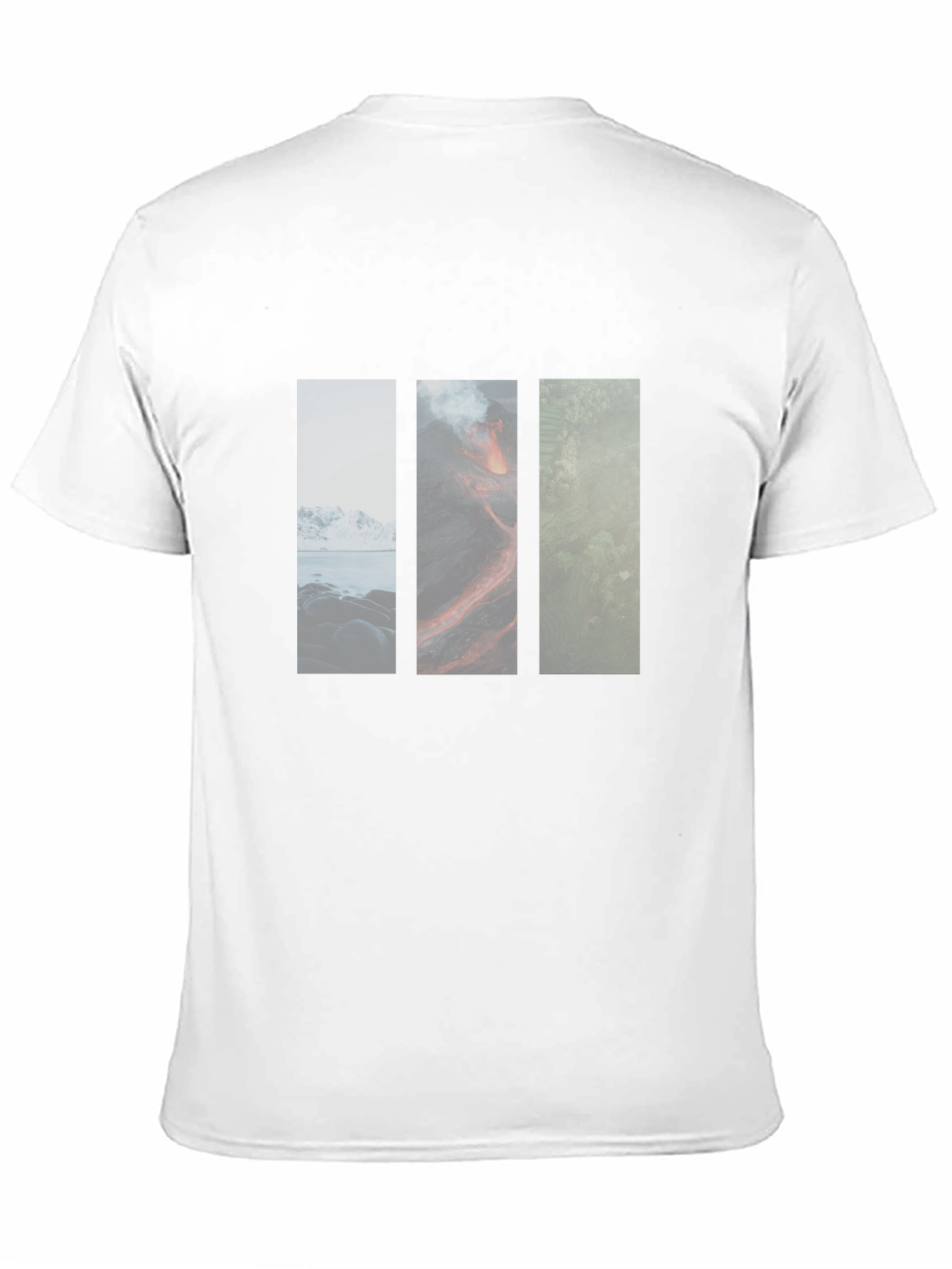 Nature Panels Mens Black T-Shirt