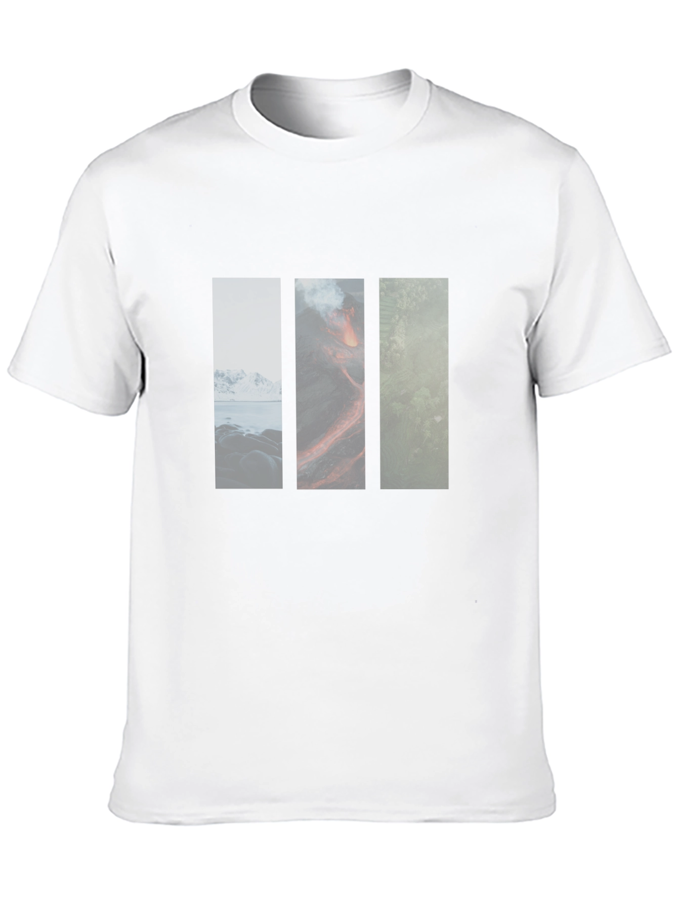 Nature Panels Mens Black T-Shirt
