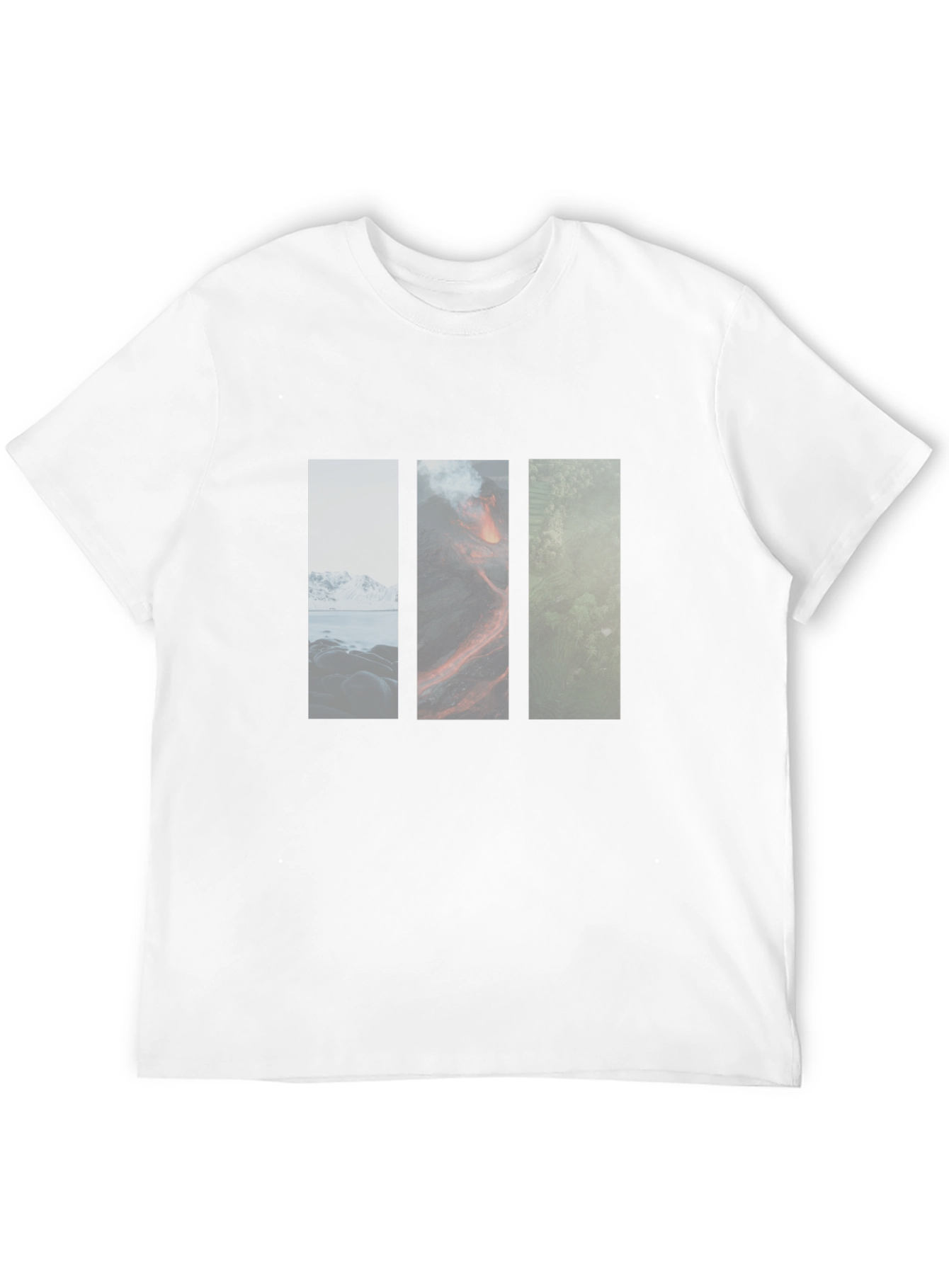 Nature Panels Mens Black T-Shirt