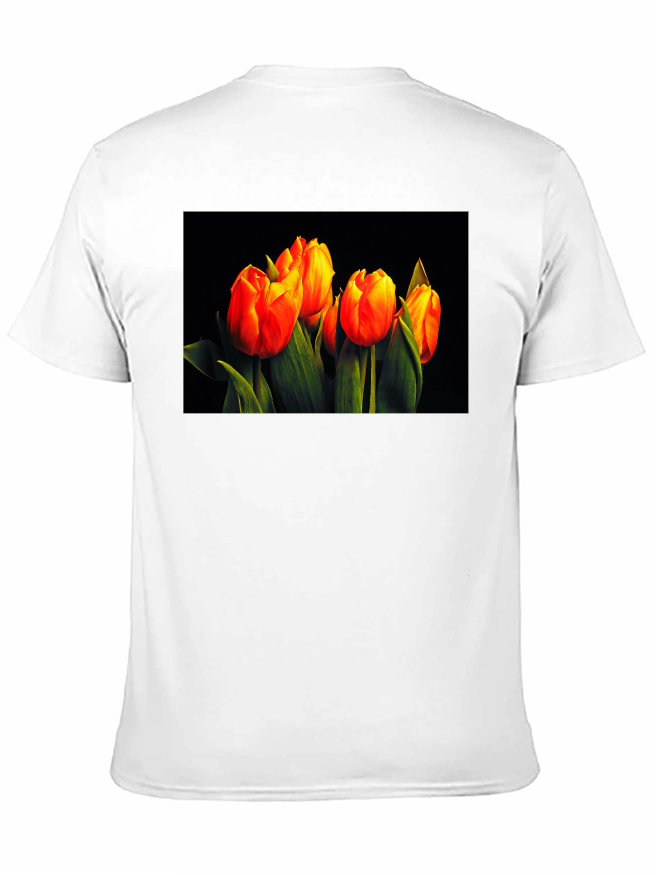 Tulip Print Black T-Shirt