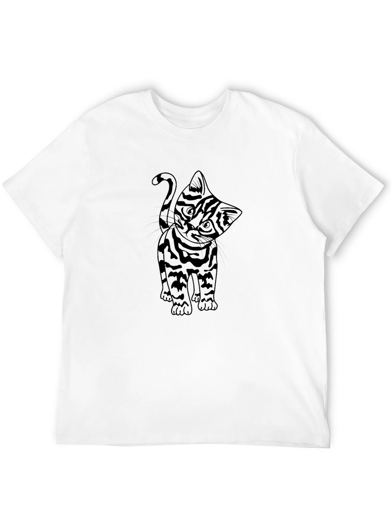 Cool Cat Tee - Black Cotton T-Shirt