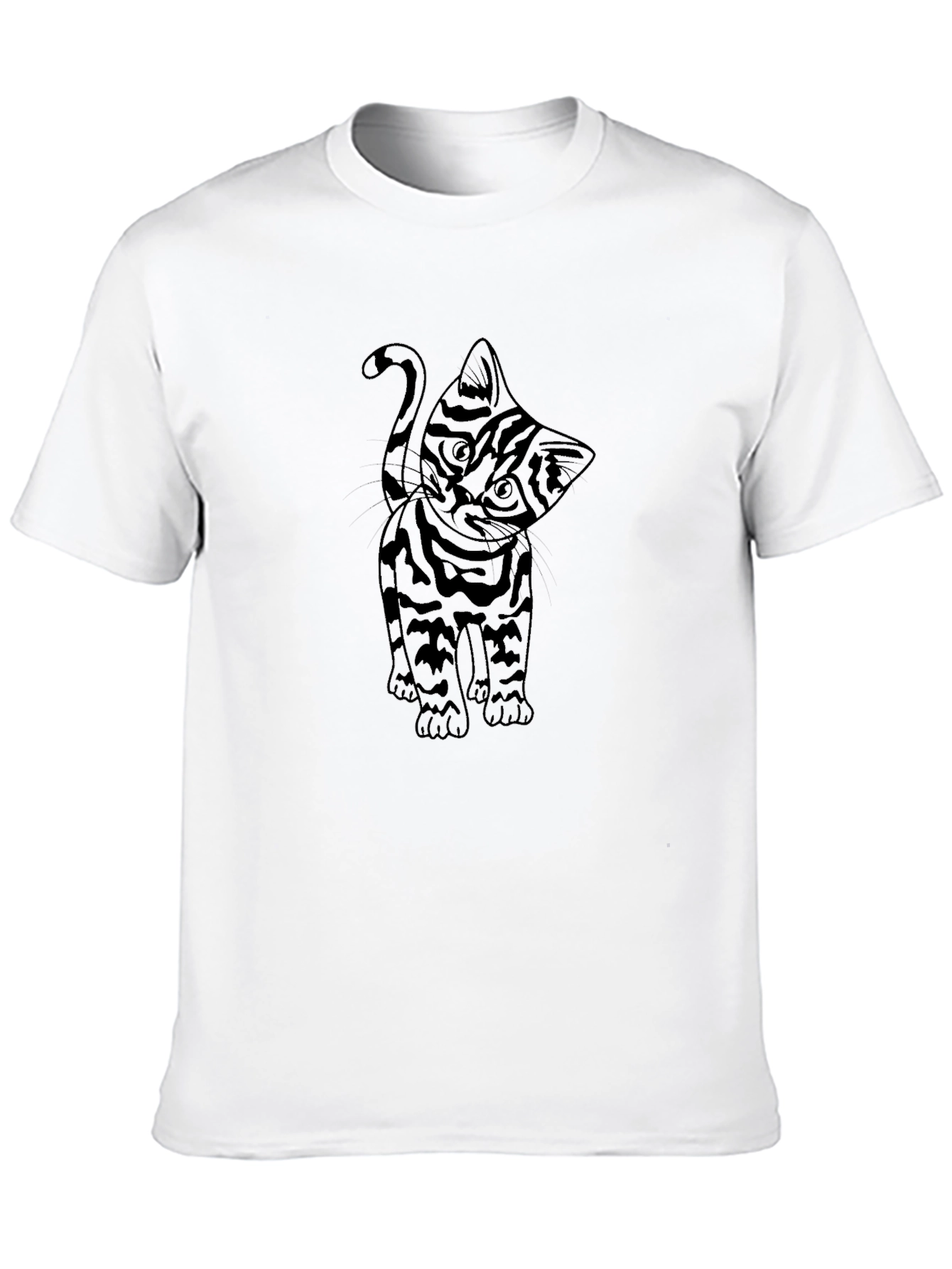 Cool Cat Tee - Black Cotton T-Shirt