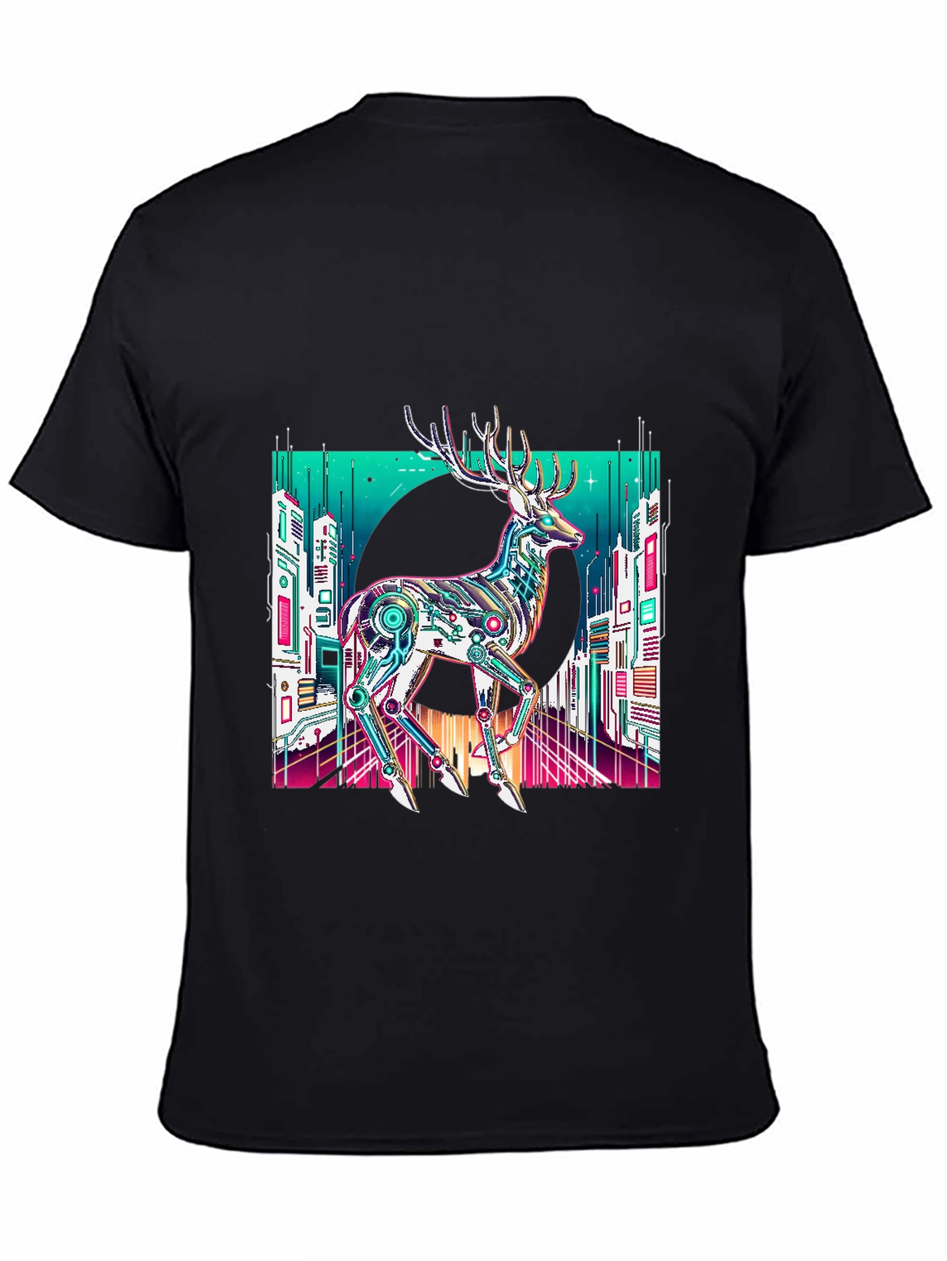 Cyberpunk Deer Graphic T-Shirt