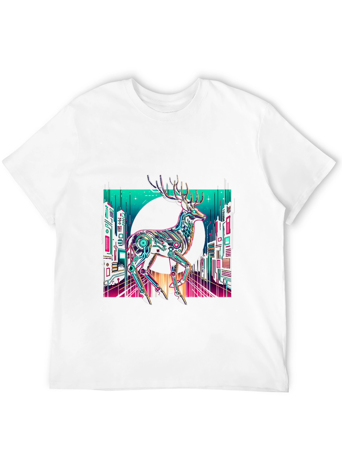 Cyberpunk Deer Graphic T-Shirt