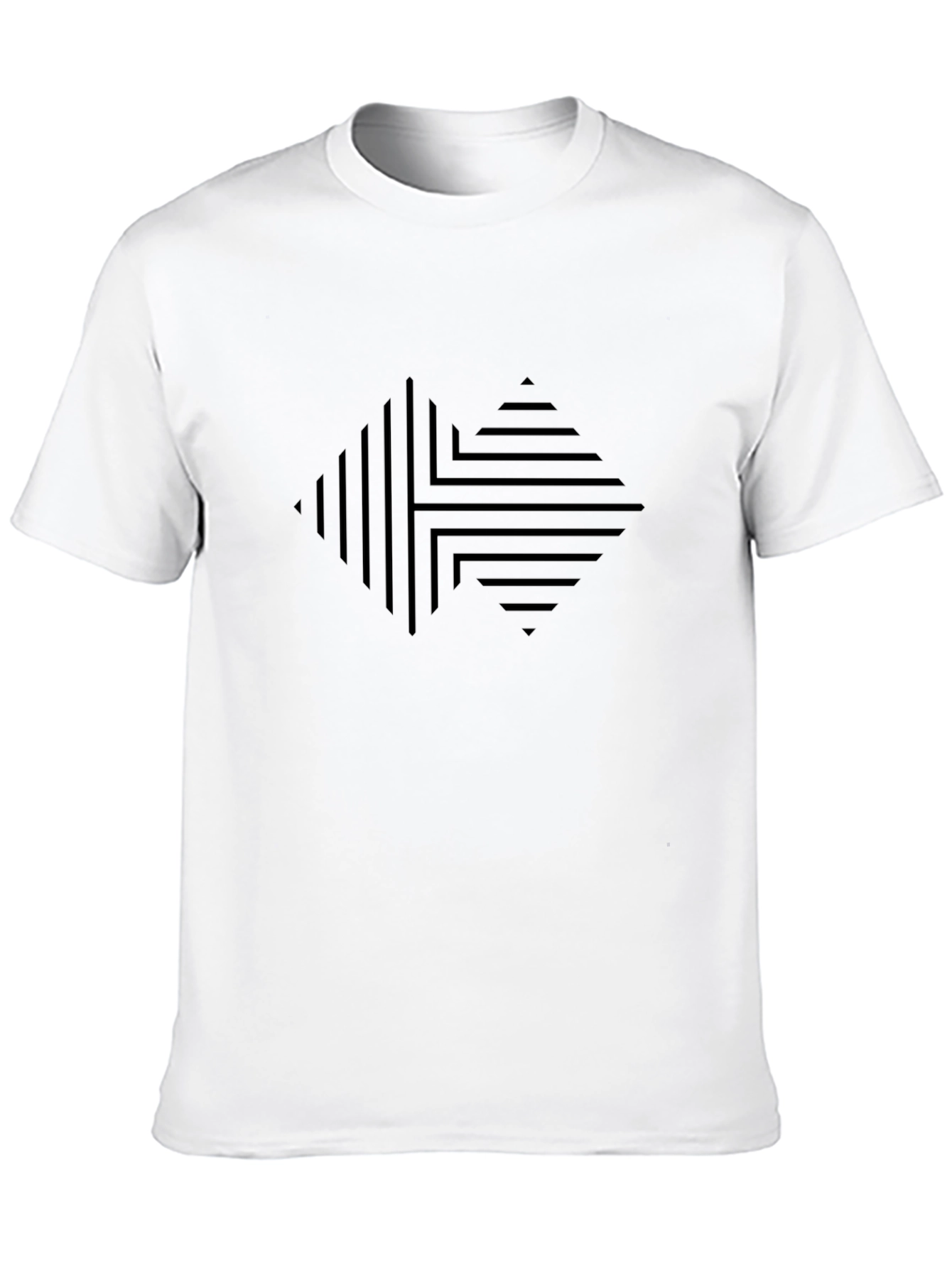 Modern Geometric Graphic Print Black T-Shirt