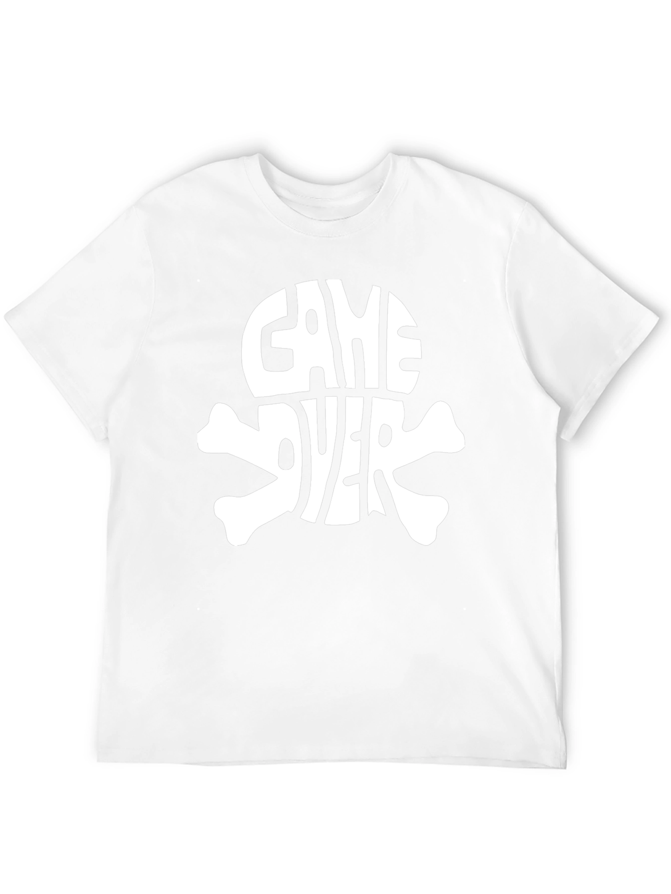 Game Over Skull Graphic Black T-Shirt