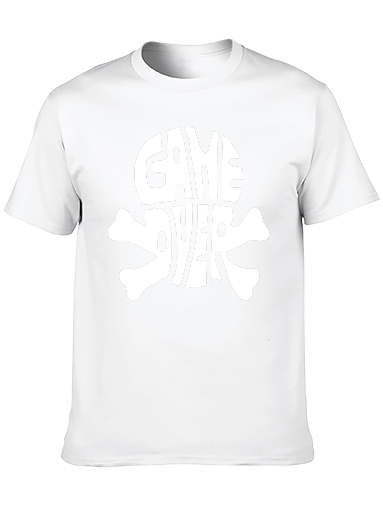 Game Over Skull Graphic Black T-Shirt