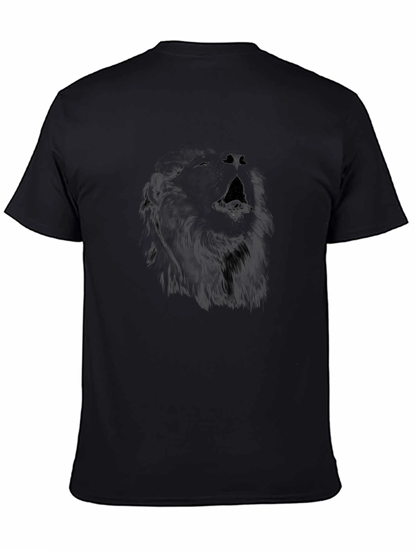 Black T-Shirt with Wolf Graphic