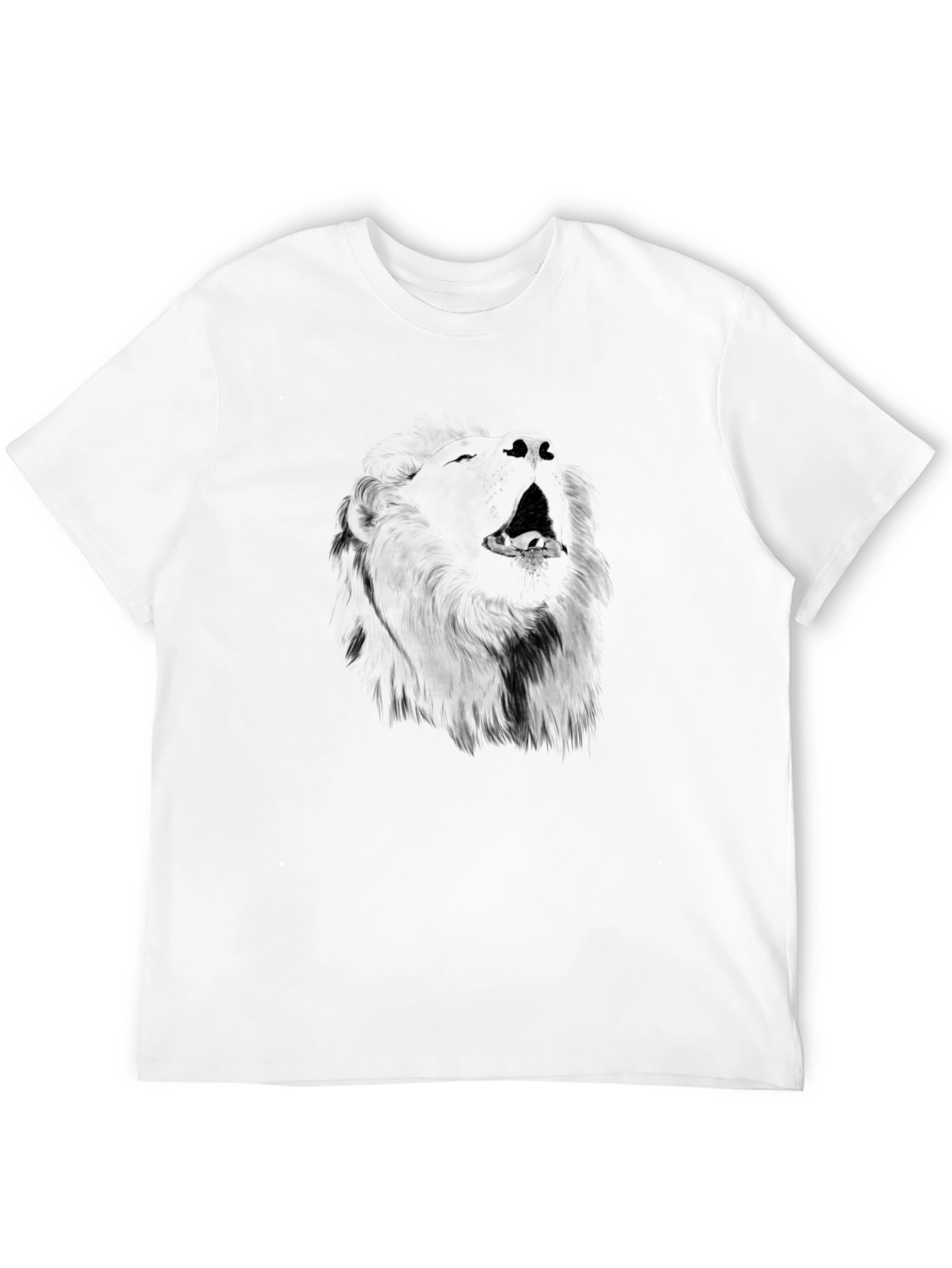 Black T-Shirt with Wolf Graphic