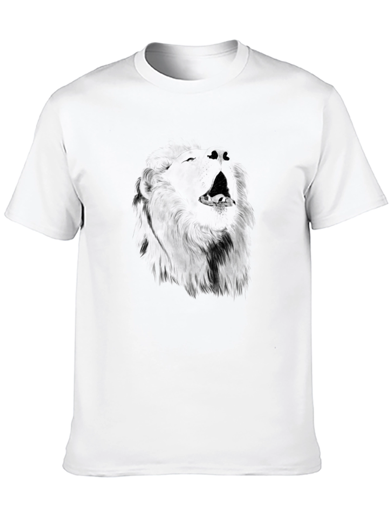 Black T-Shirt with Wolf Graphic