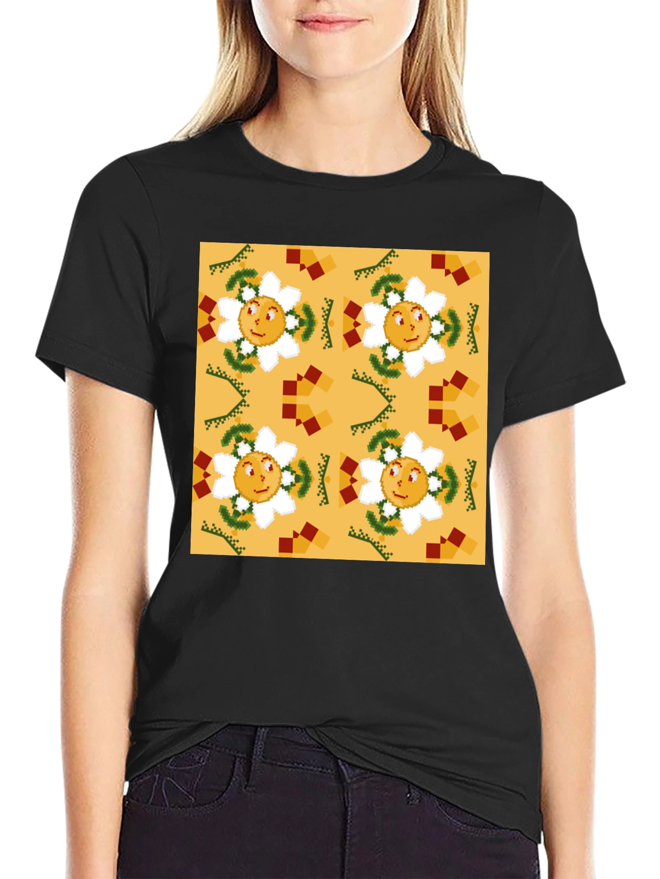 Pixelated Sunflower T-Shirt
