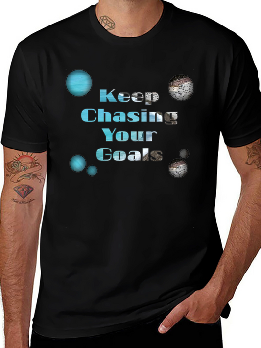 Keep Chasing Your Goals Black Graphic T-Shirt