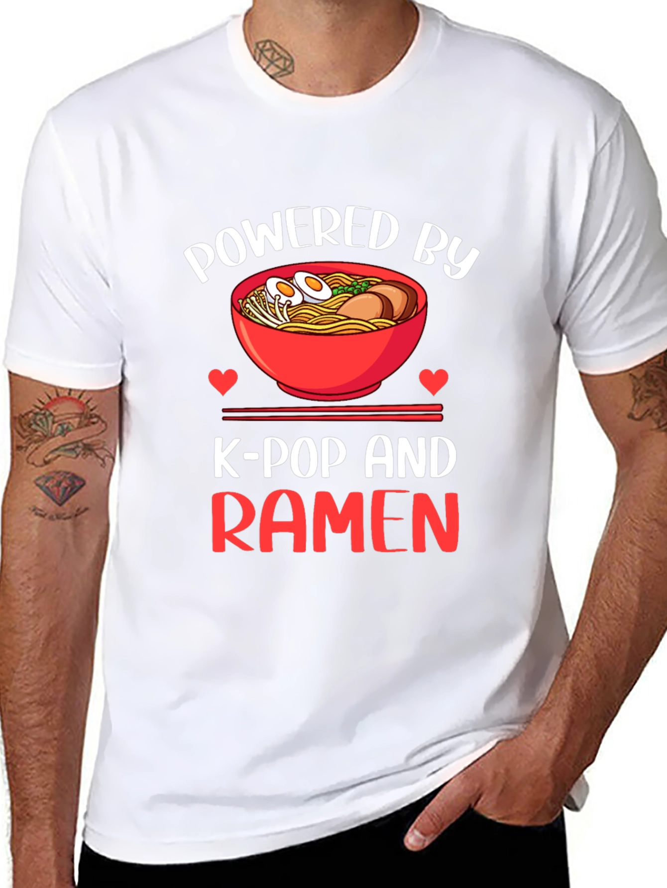 Powered by K-Pop and Ramen T-Shirt