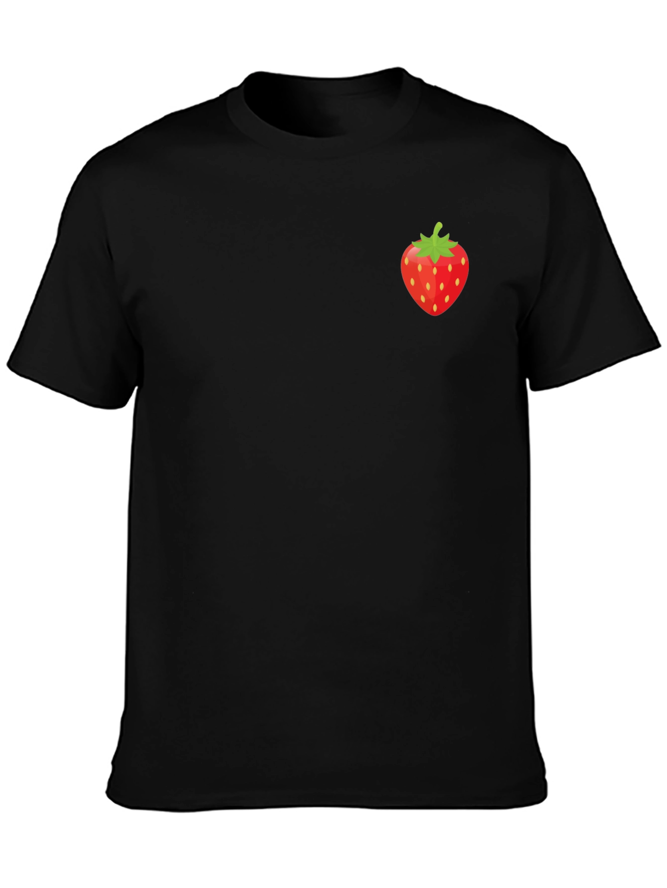 Strawberry Graphic Tee - Stylish Black T-Shirt