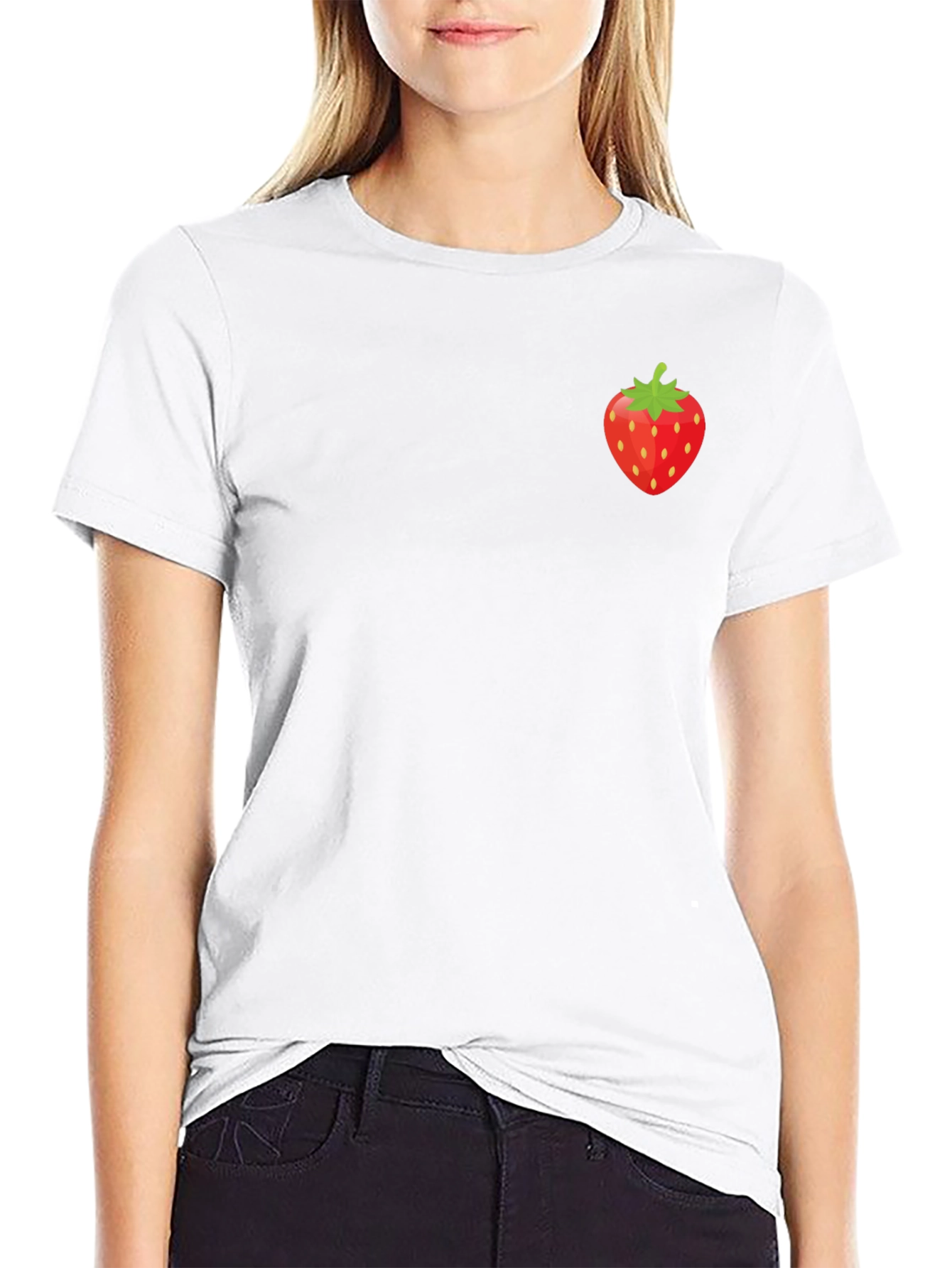 Strawberry Graphic Tee - Stylish Black T-Shirt