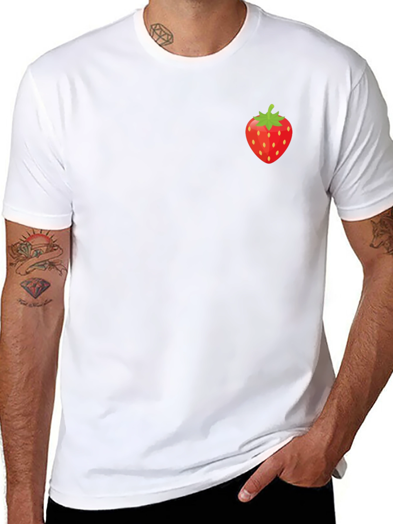 Strawberry Graphic Tee - Stylish Black T-Shirt