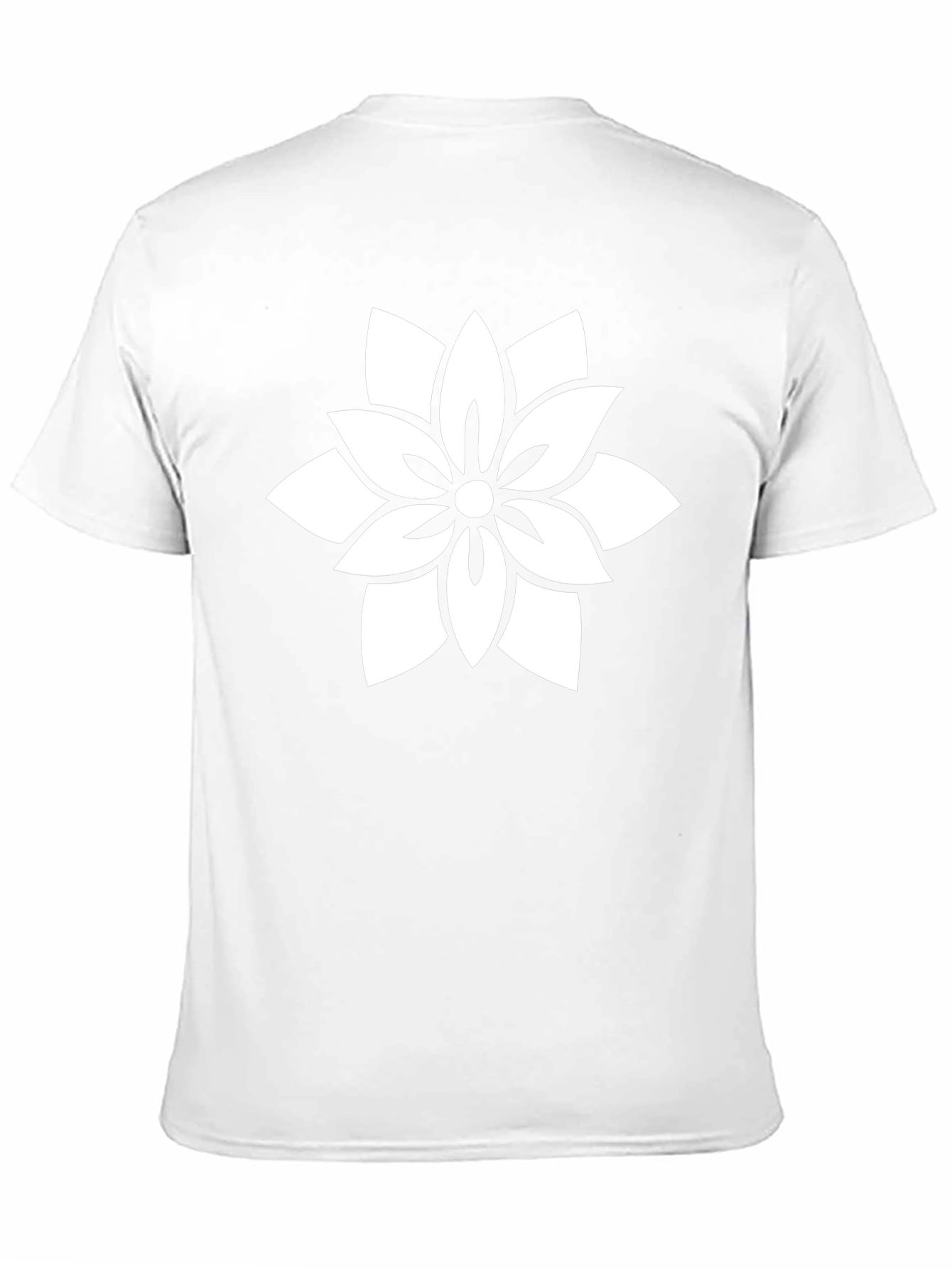 Black T-Shirt with White Floral Design