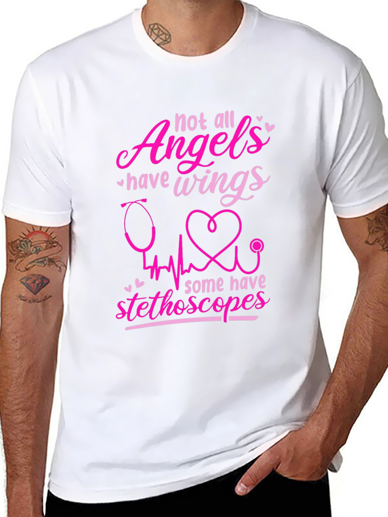 Angel Stethoscope Graphic Tee - Nurse Appreciation