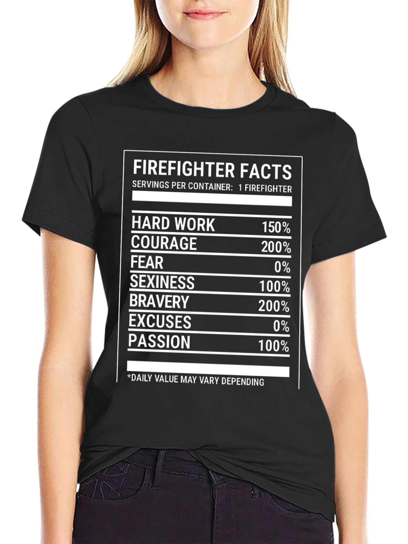 Firefighter Facts T-Shirt - Black