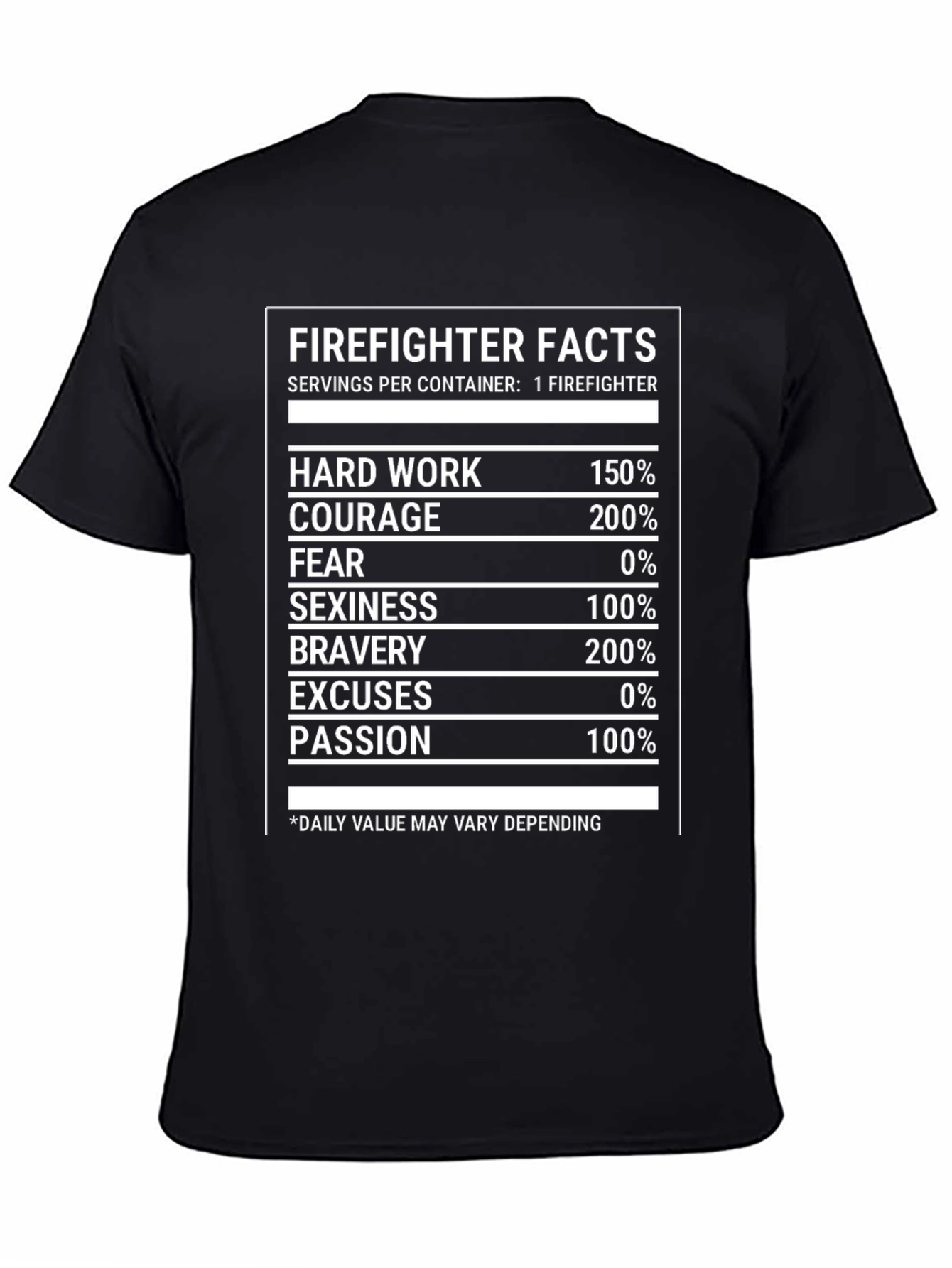 Firefighter Facts T-Shirt - Black