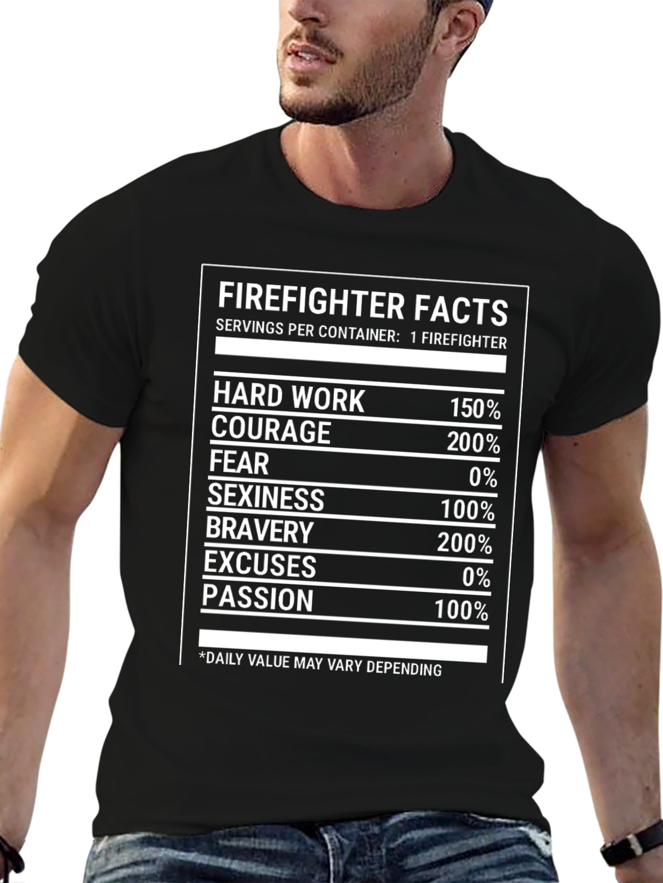 Firefighter Facts T-Shirt - Black