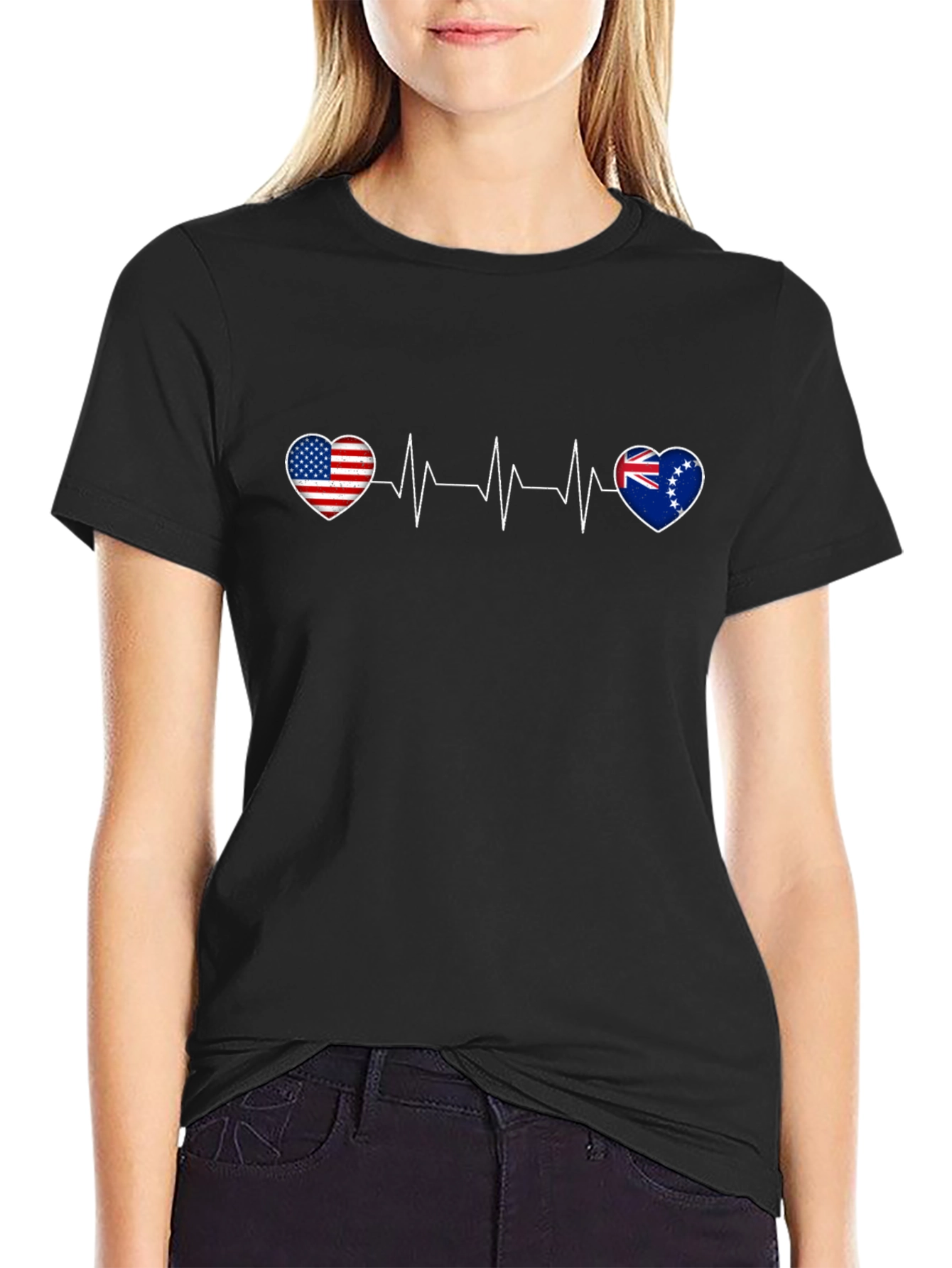 USA Cook Islands Heartbeat T-Shirt