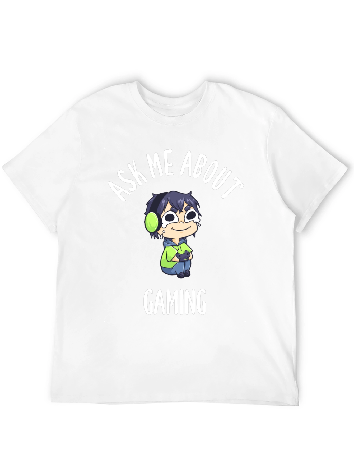 Ask Me About Gaming T-Shirt - Gamer Cartoon Design