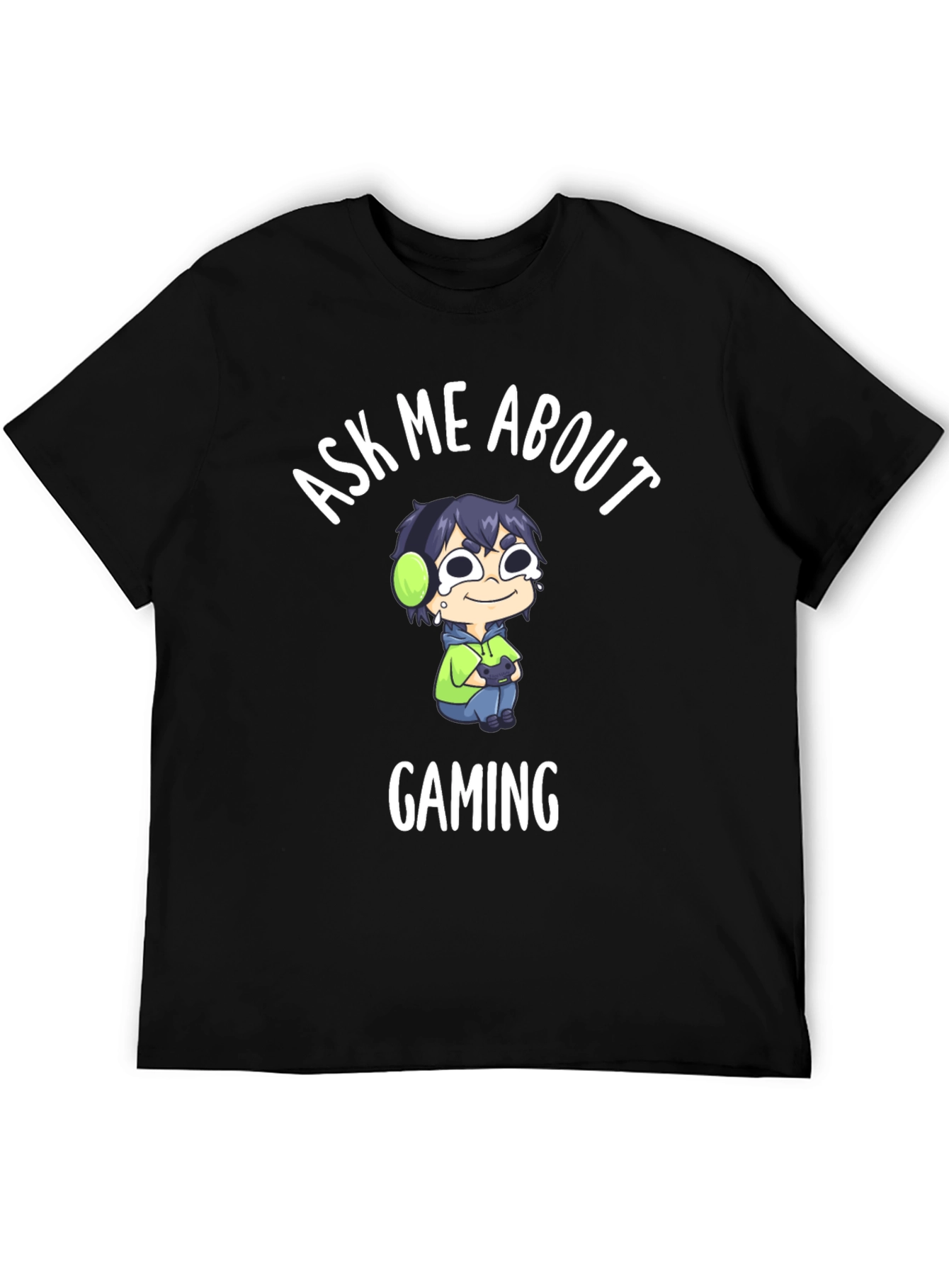 Ask Me About Gaming T-Shirt - Gamer Cartoon Design