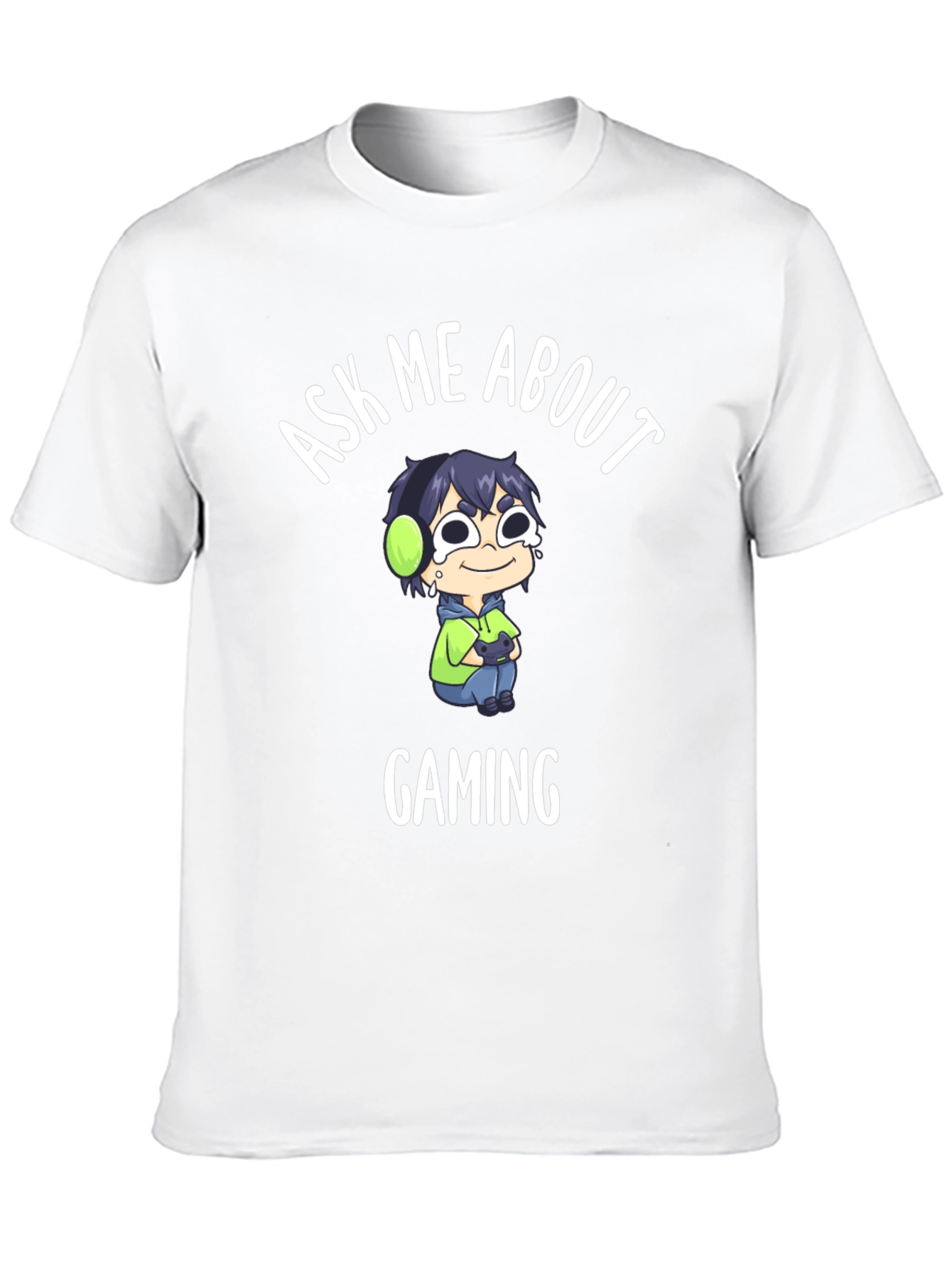 Ask Me About Gaming T-Shirt - Gamer Cartoon Design