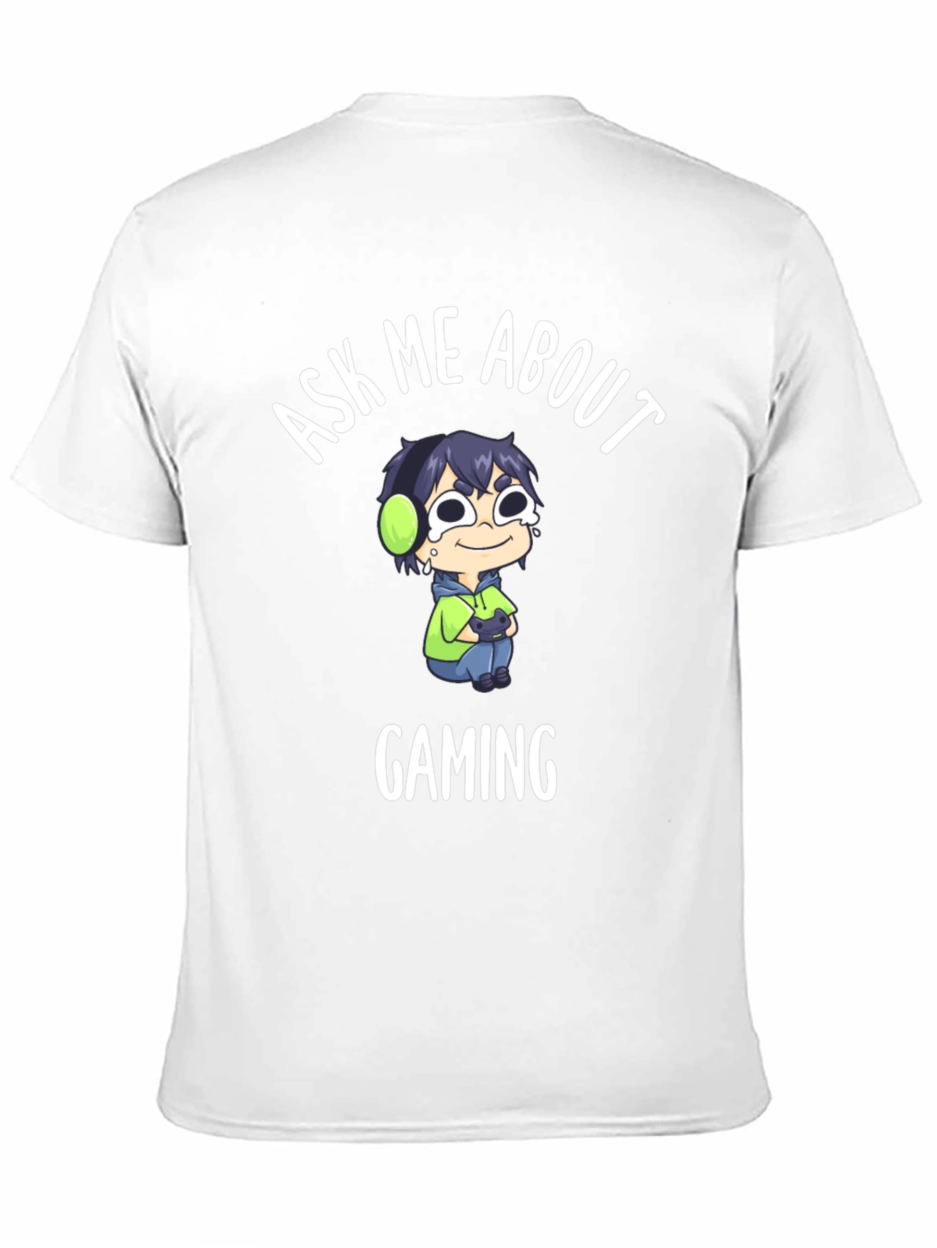 Ask Me About Gaming T-Shirt - Gamer Cartoon Design