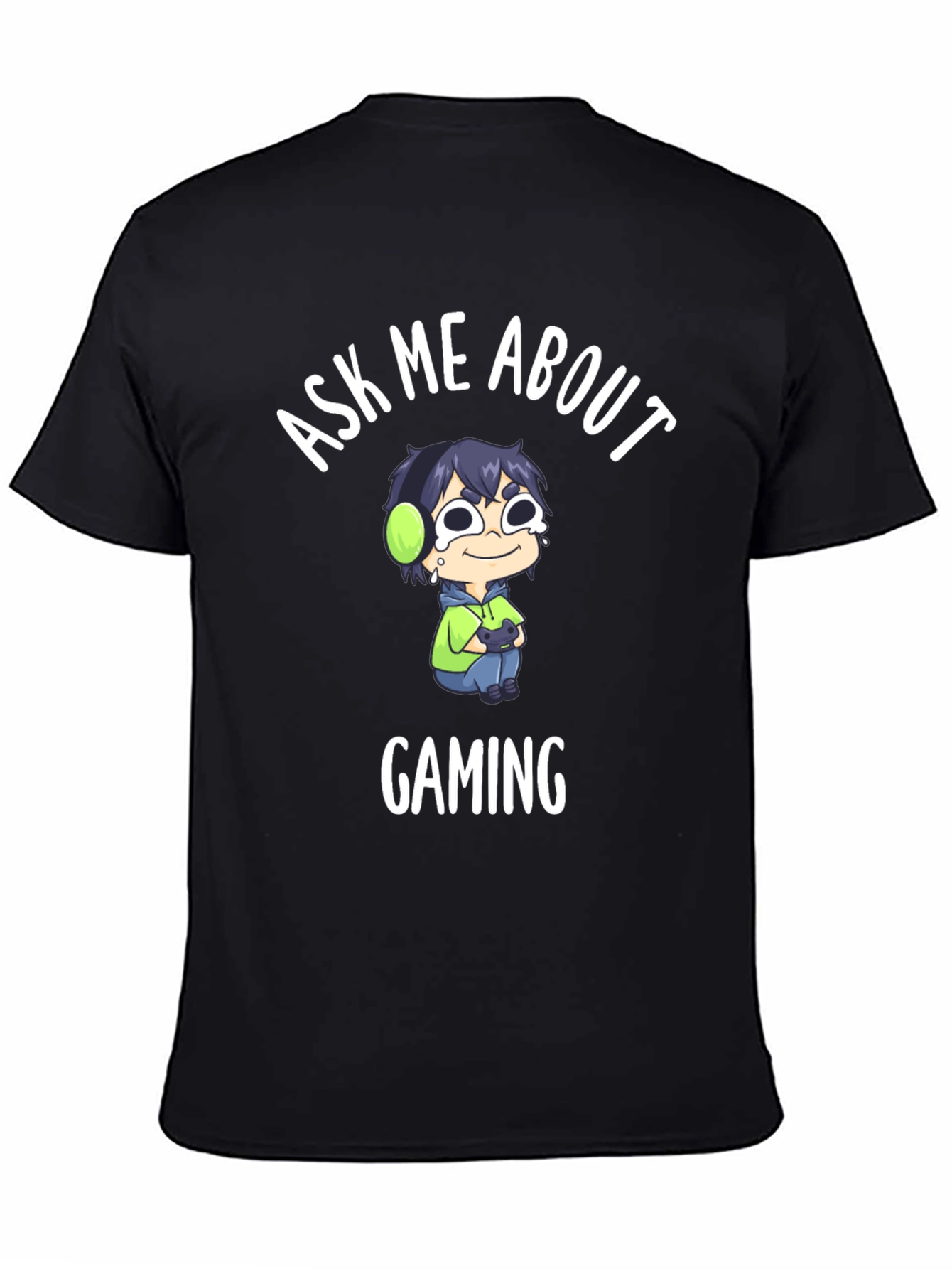 Ask Me About Gaming T-Shirt - Gamer Cartoon Design