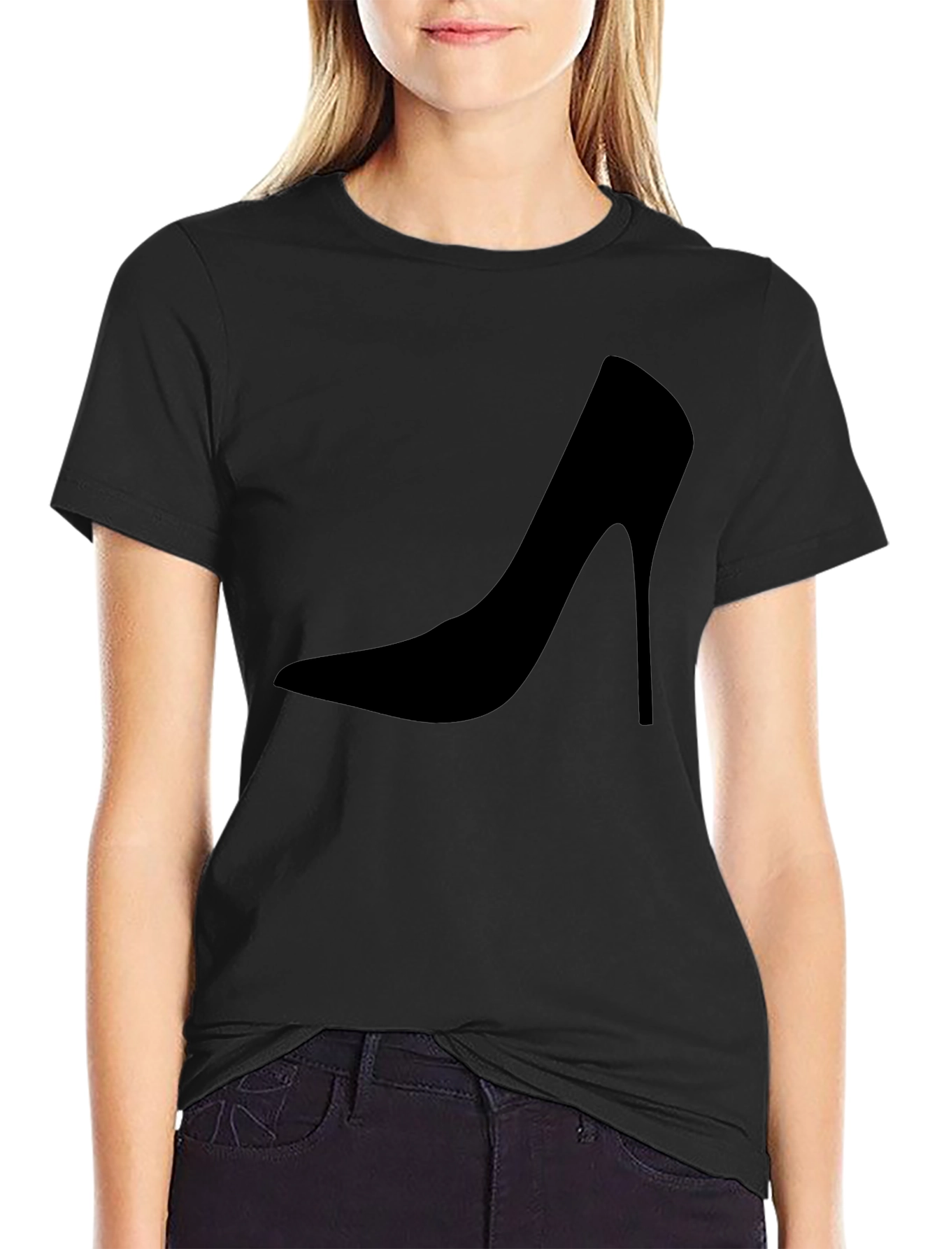 Sleek High Heel Graphic Tee - Modern Style