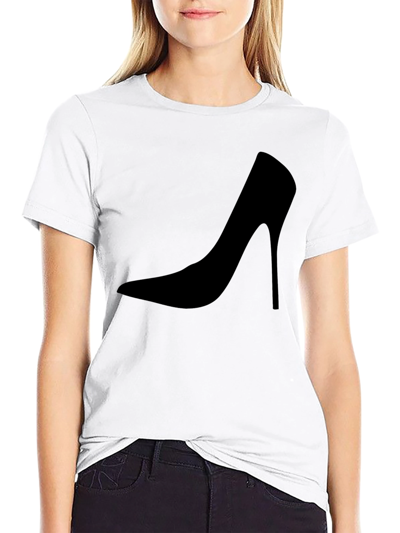 Sleek High Heel Graphic Tee - Modern Style