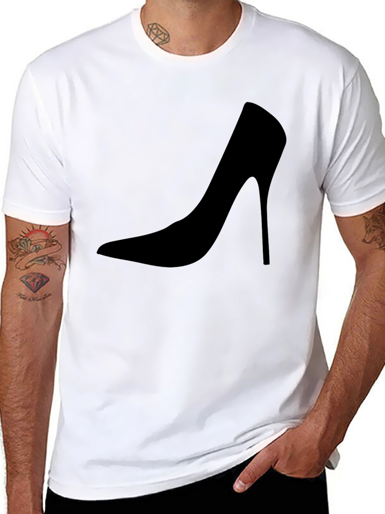 Sleek High Heel Graphic Tee - Modern Style