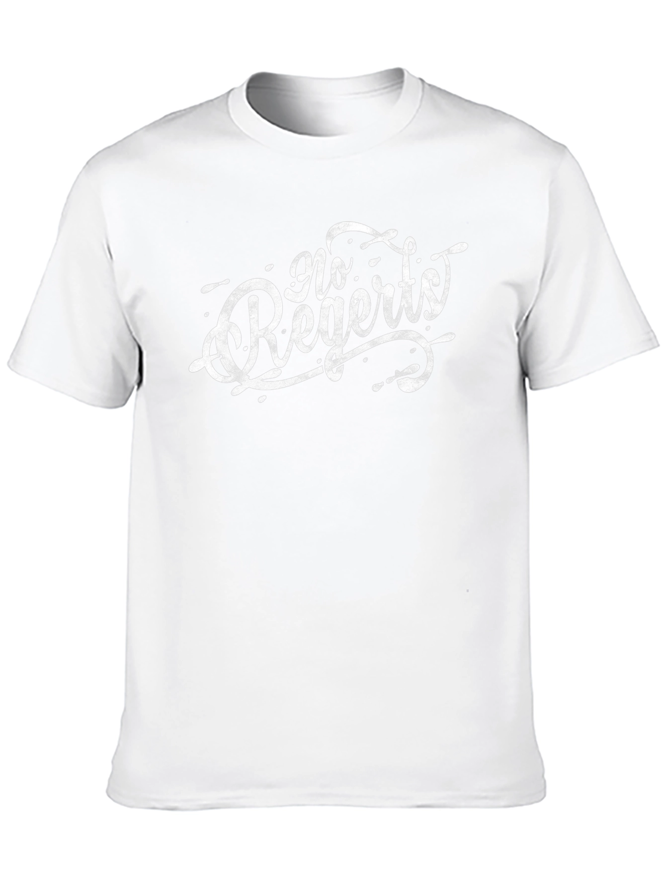 No Regerts Graphic Tee - Classic Black Cotton Shirt