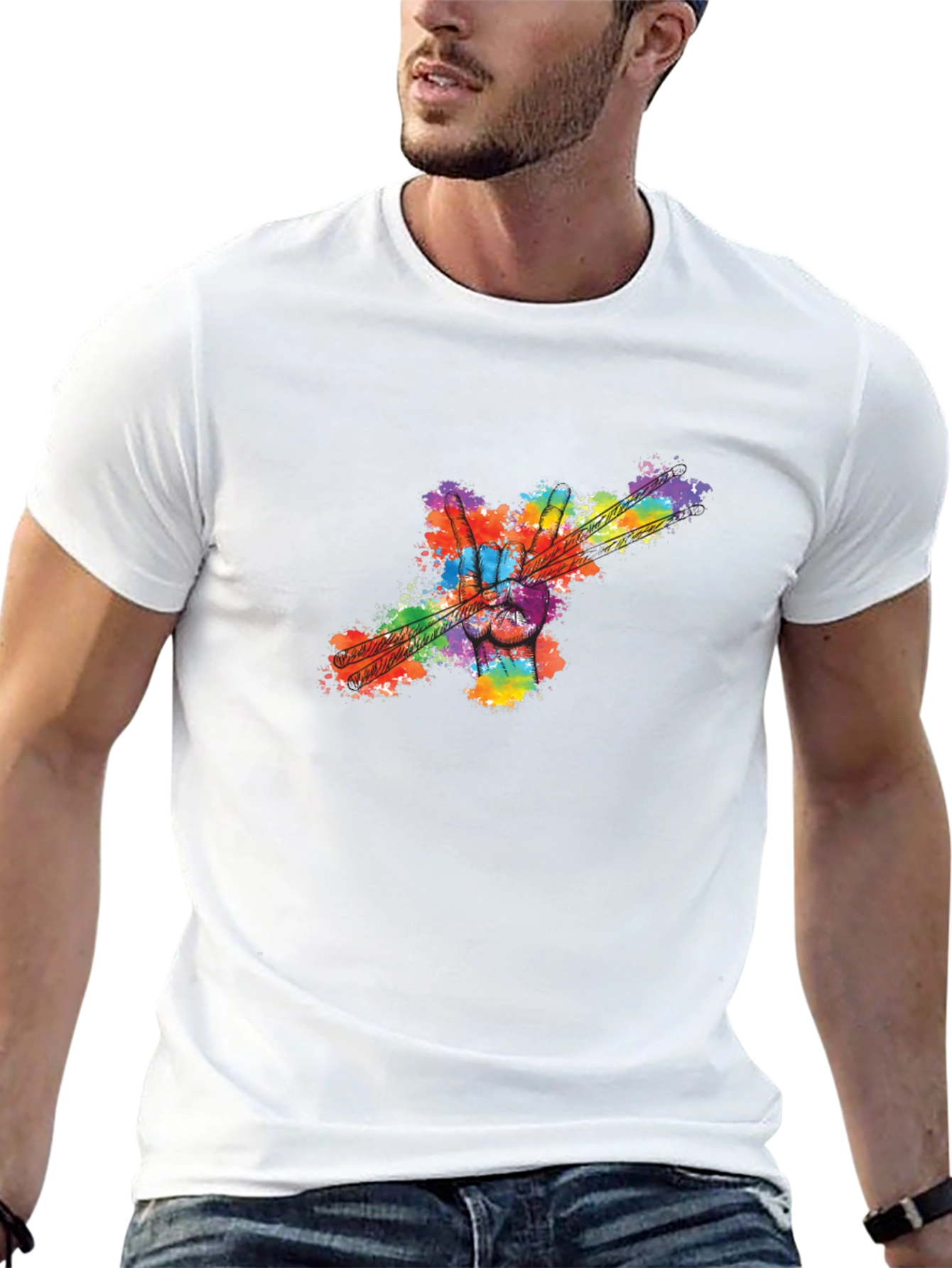 Peace Sign Drumsticks Tee