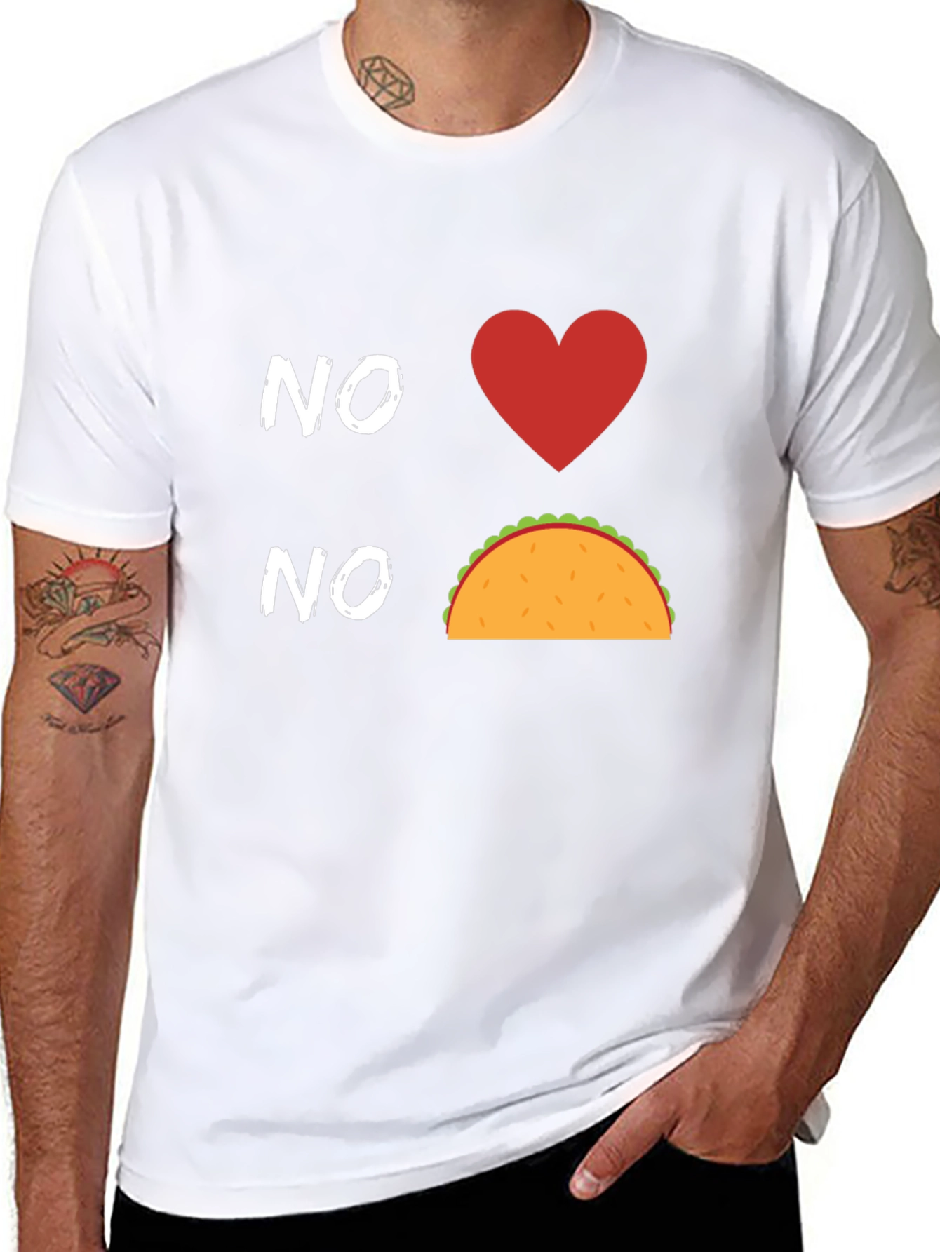 No Love No Taco Funny Graphic T-Shirt