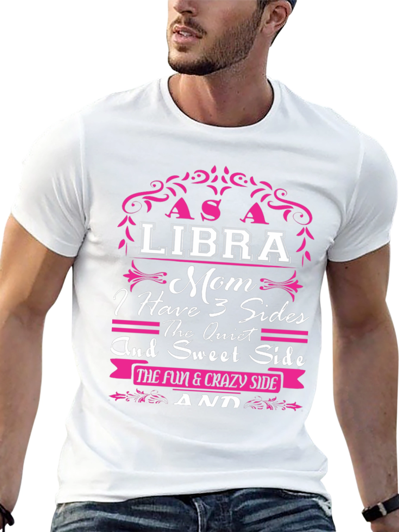 Libra Mom T-Shirt - 3 Sides Design