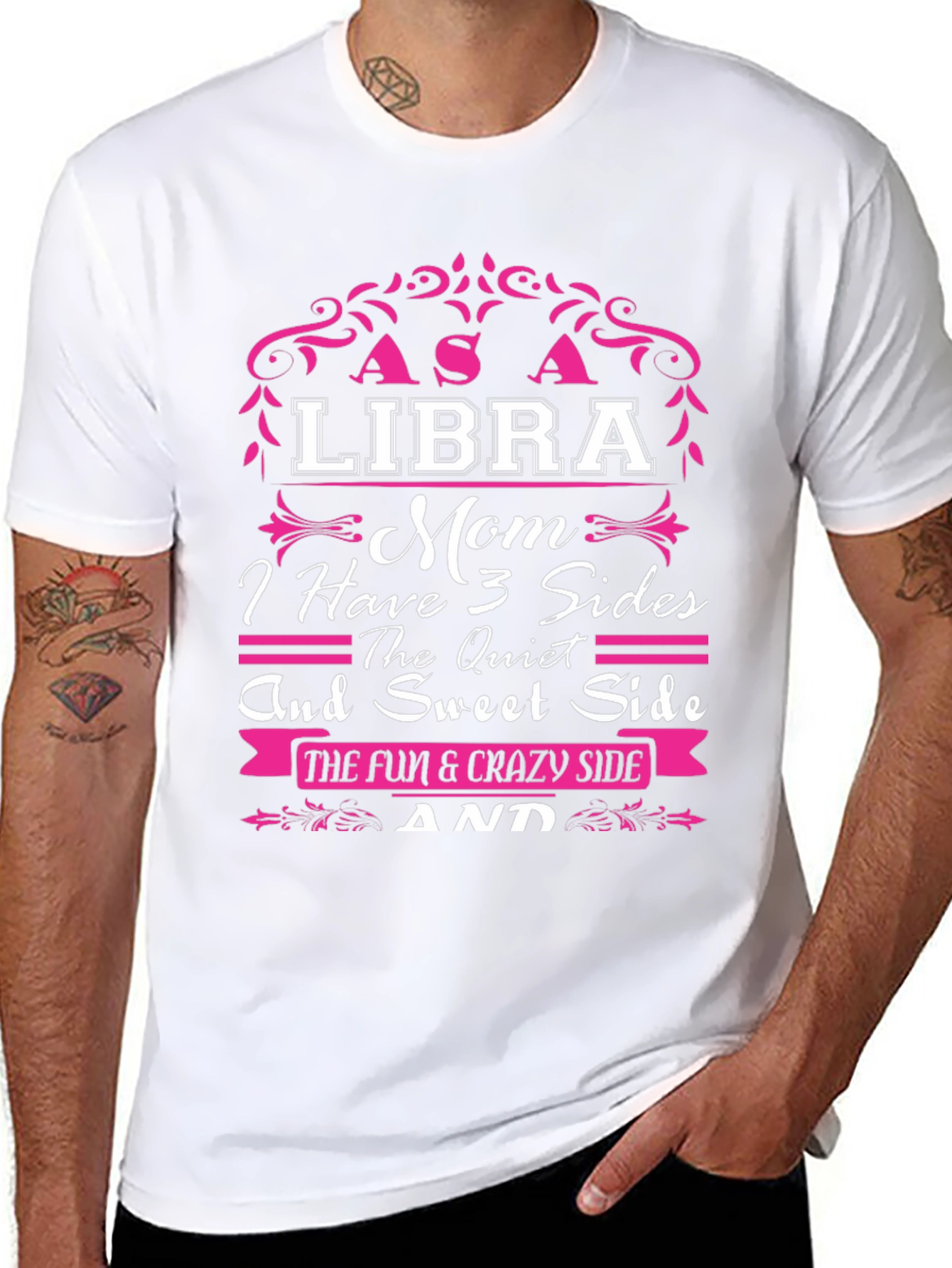 Libra Mom T-Shirt - 3 Sides Design