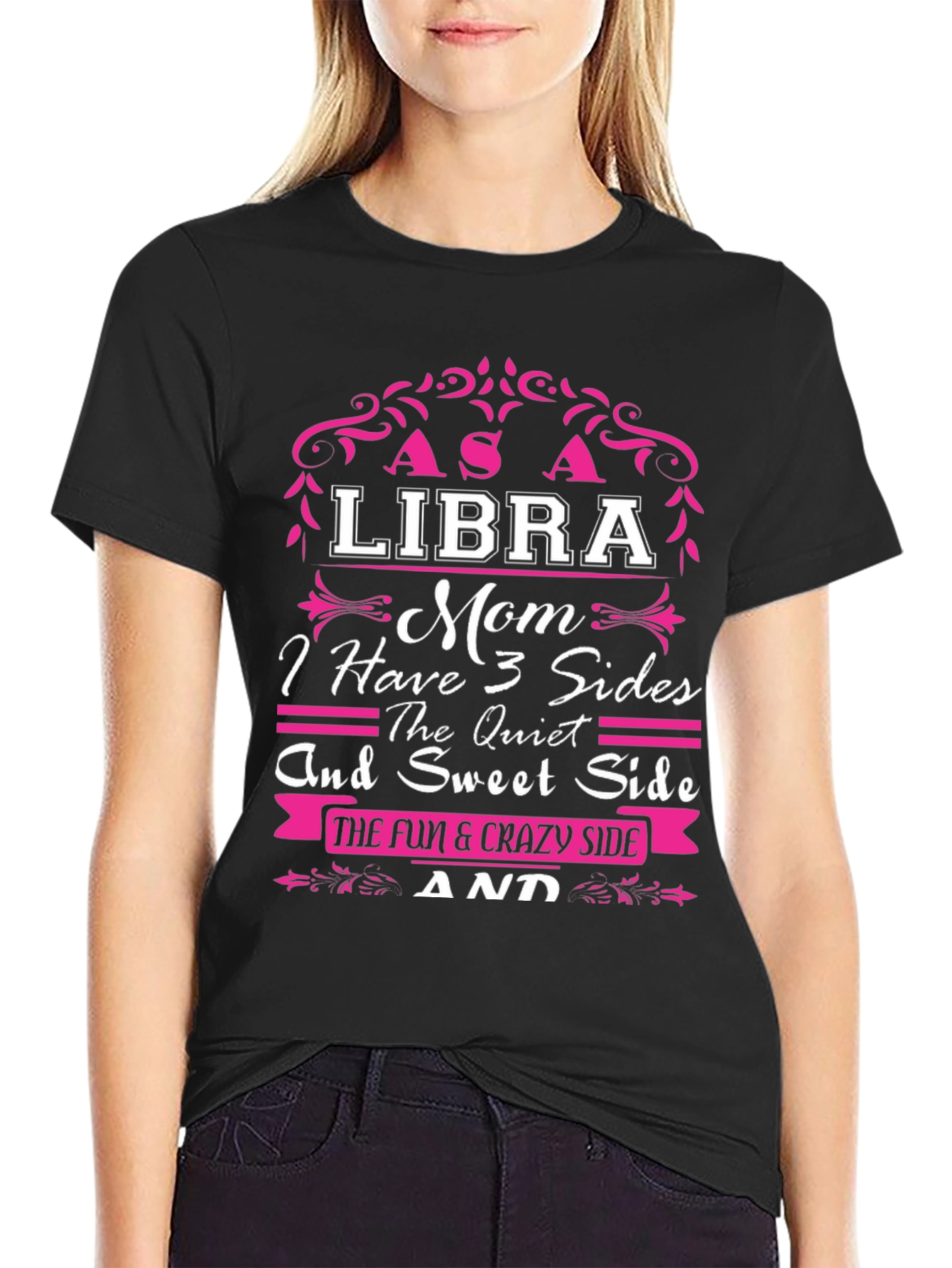 Libra Mom T-Shirt - 3 Sides Design